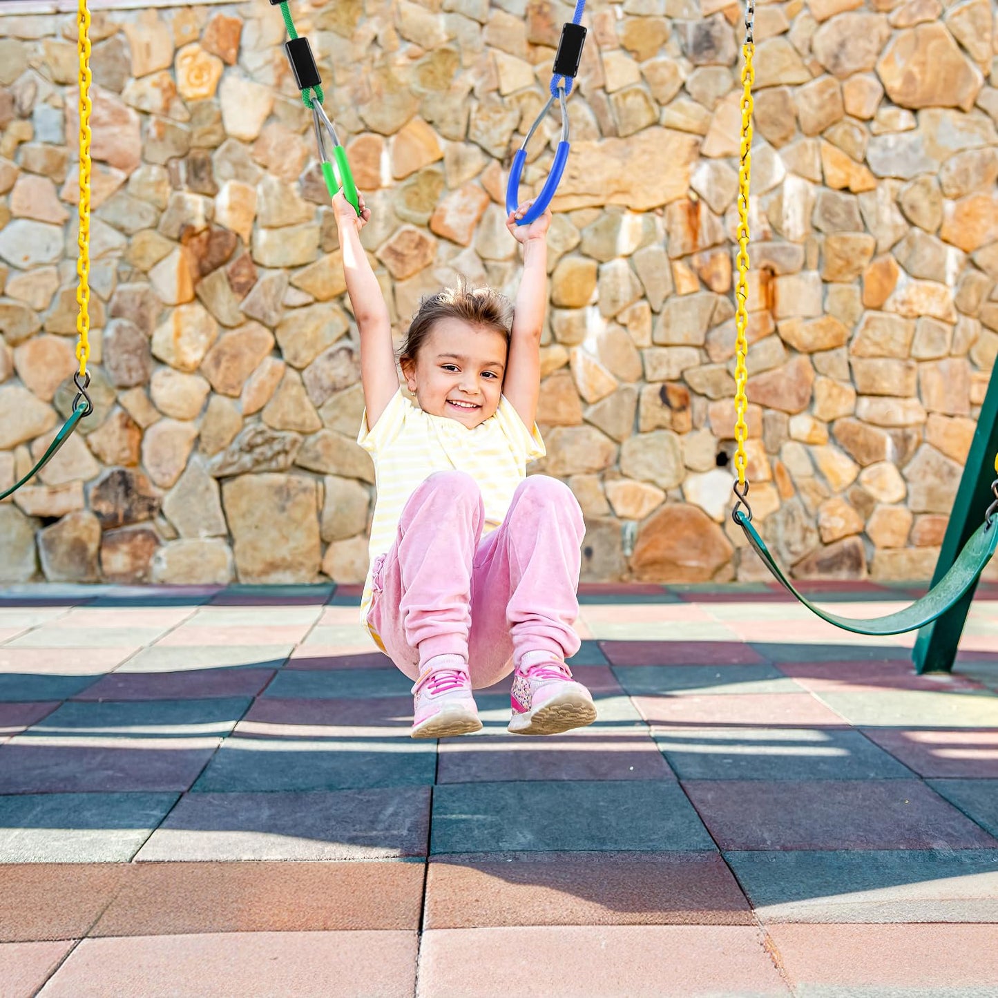 PELLOR Hanging Ninja Rings – Durable Gym Rings for Backyard Obstacle Courses and Family Play