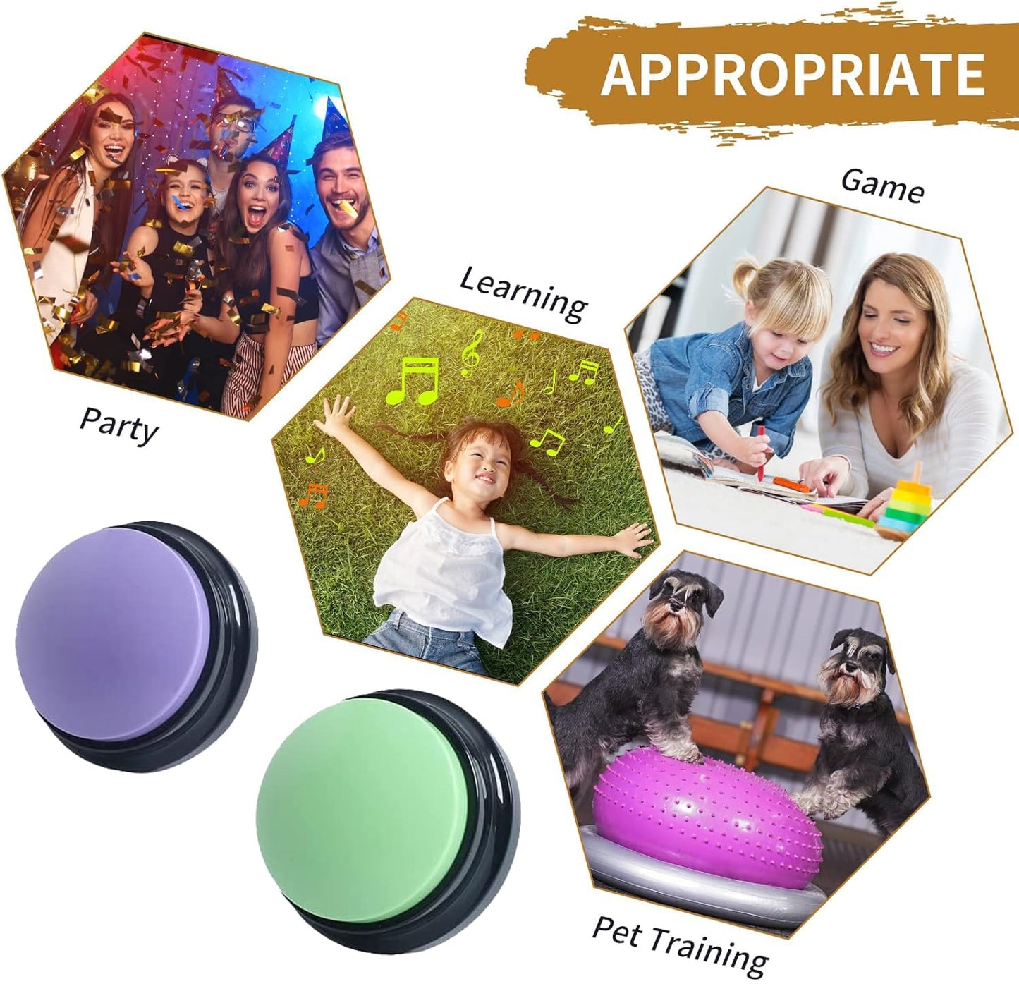 PELTEFLU Voice Recording Button – 30s Pet & Family Interactivity | 4-Color Pack