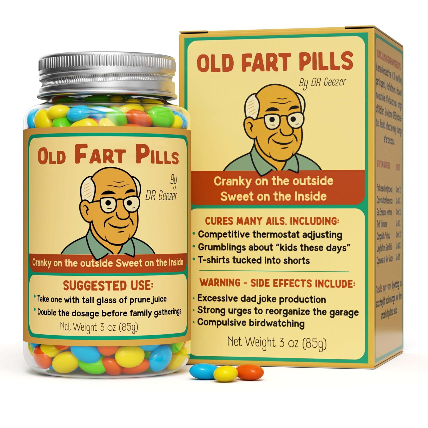 Pelto Old Fart Pills – Funny Gag Candy Bottle for Milestone Birthdays