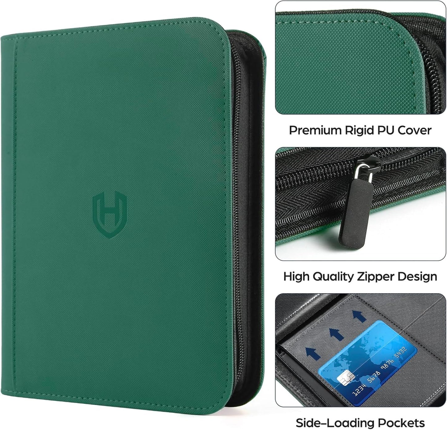 Pemocyny Card Binder 9-Pocket Zip with 648 Card Capacity | Premium PU Cover
