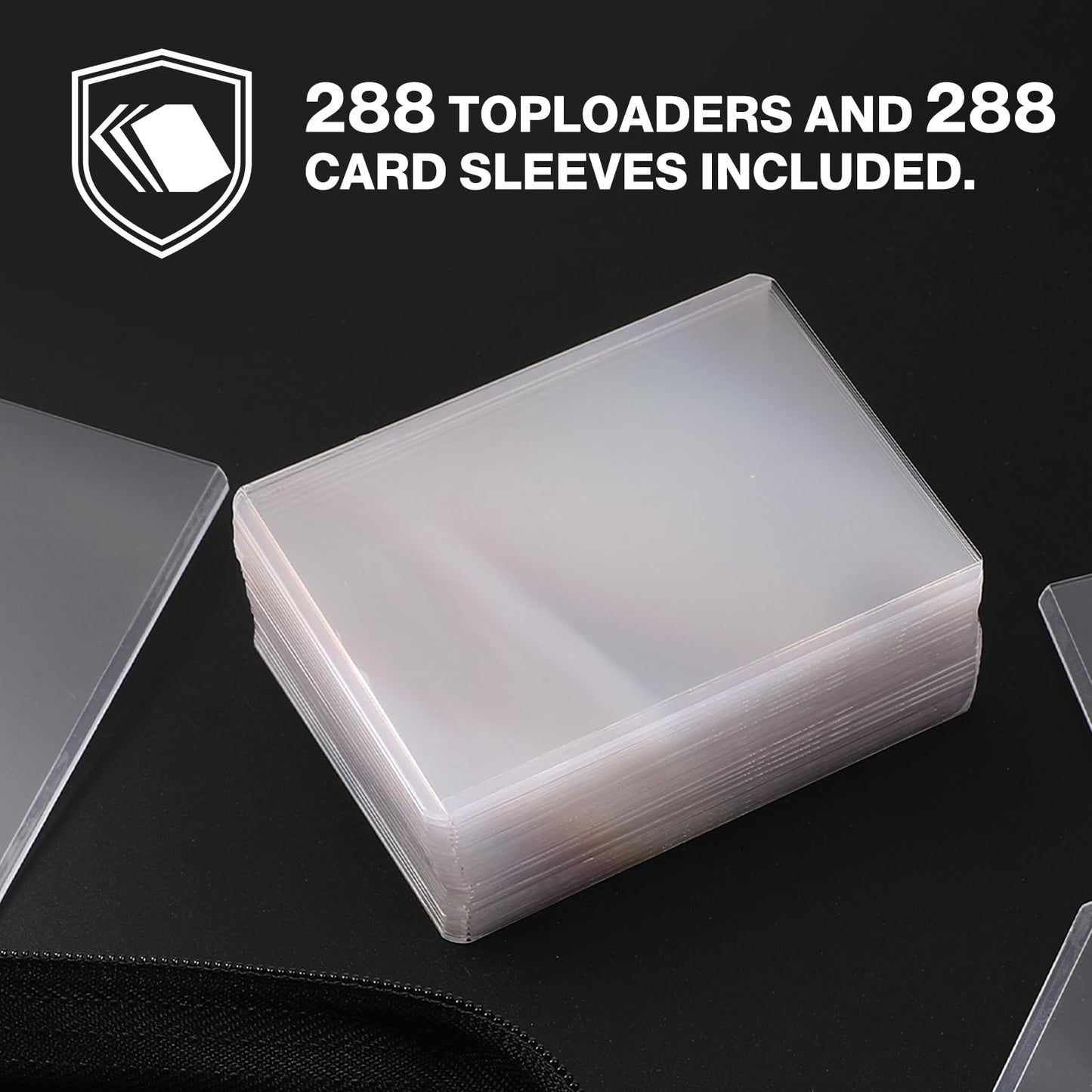 Pemocyny Top Loader Binder – 288 Toploaders & 288 Card Sleeves Included | 9-Pocket Binder for 3x4 Top Loaders