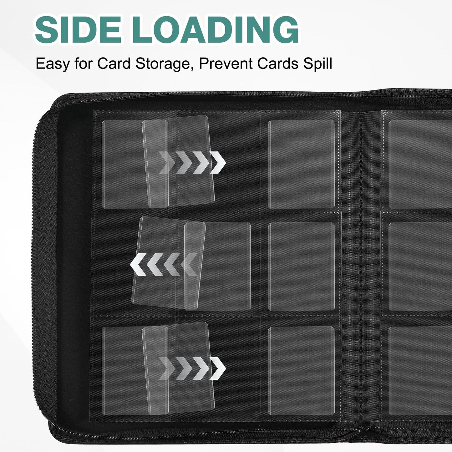 Pemocyny Top Loader Binder – 288 Toploaders & 288 Card Sleeves Included | 9-Pocket Binder for 3x4 Top Loaders