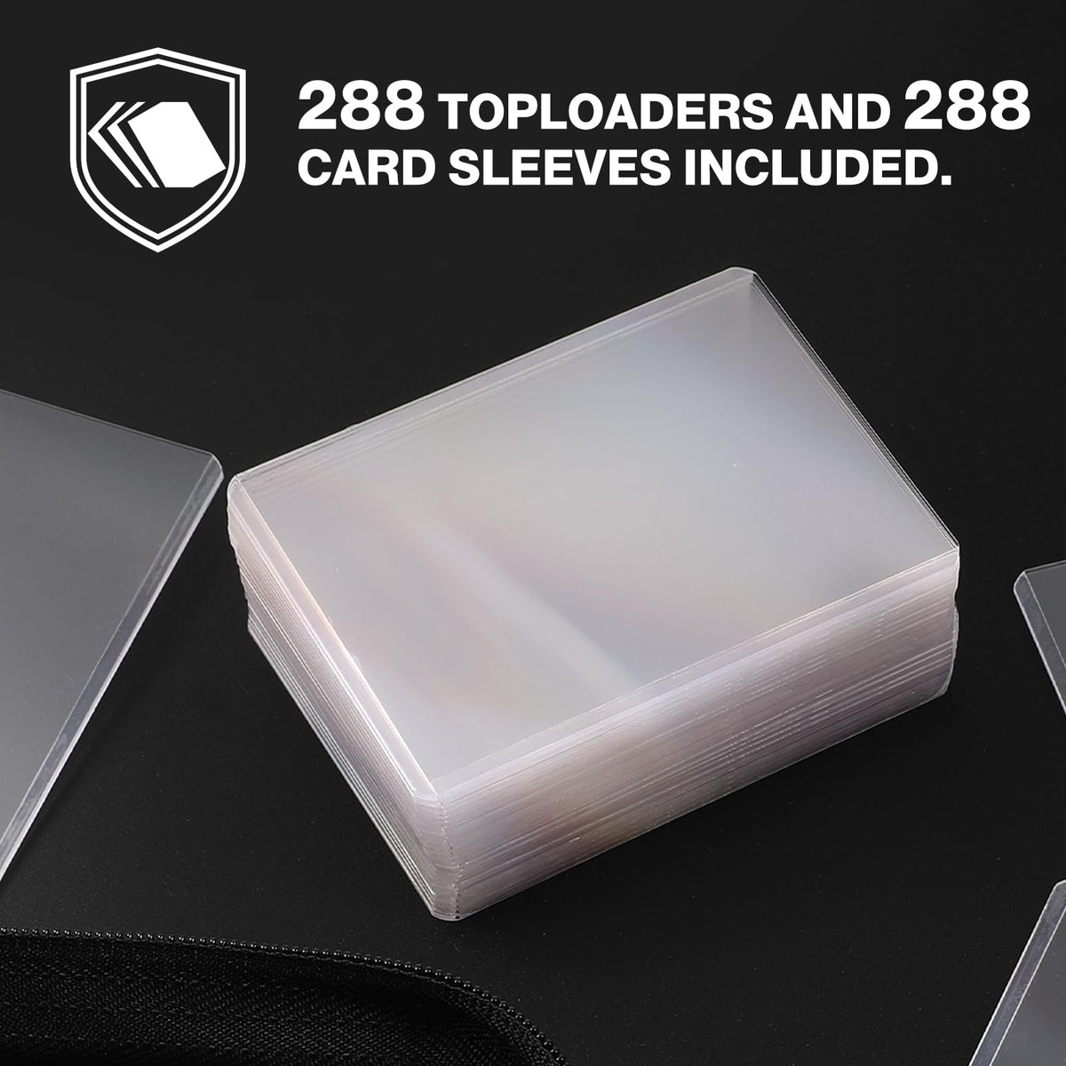 Pemocyny Top Loader Binder — 9-Pocket for 3x4 Toploaders, 288 Toploaders + 288 Card Sleeves Included
