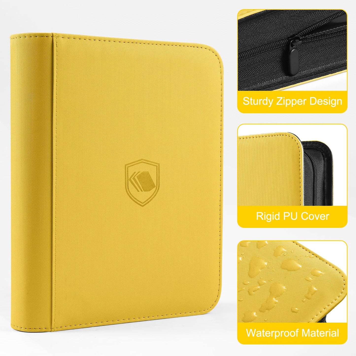Pemocyny Toploader Binder – 360-Card Capacity, 100 Toploaders Included, 9-Pocket PU Cover for 3x4 Toploaders