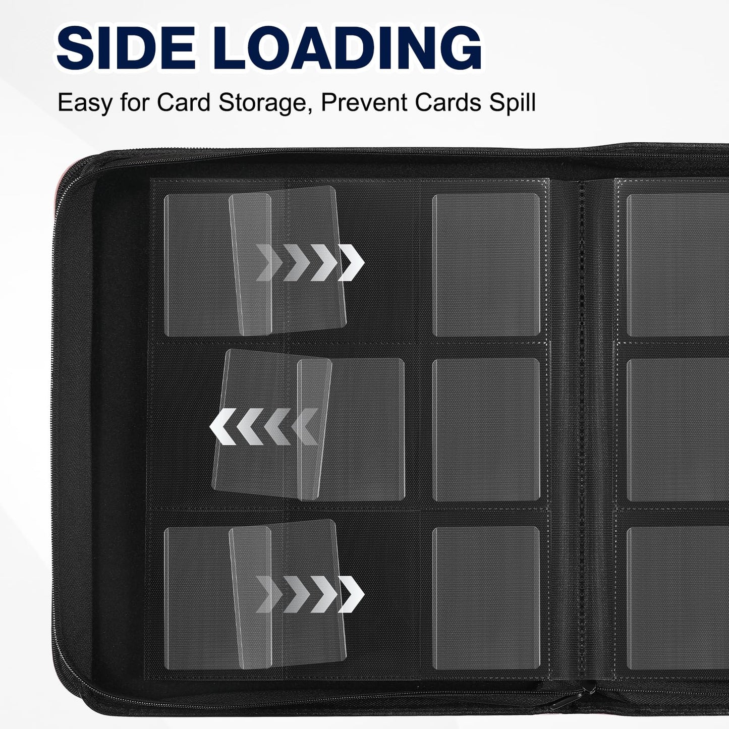 Pemocyny Top Loader Binder — 9-Pocket for 3x4 Toploaders, 288 Toploaders + 288 Card Sleeves Included