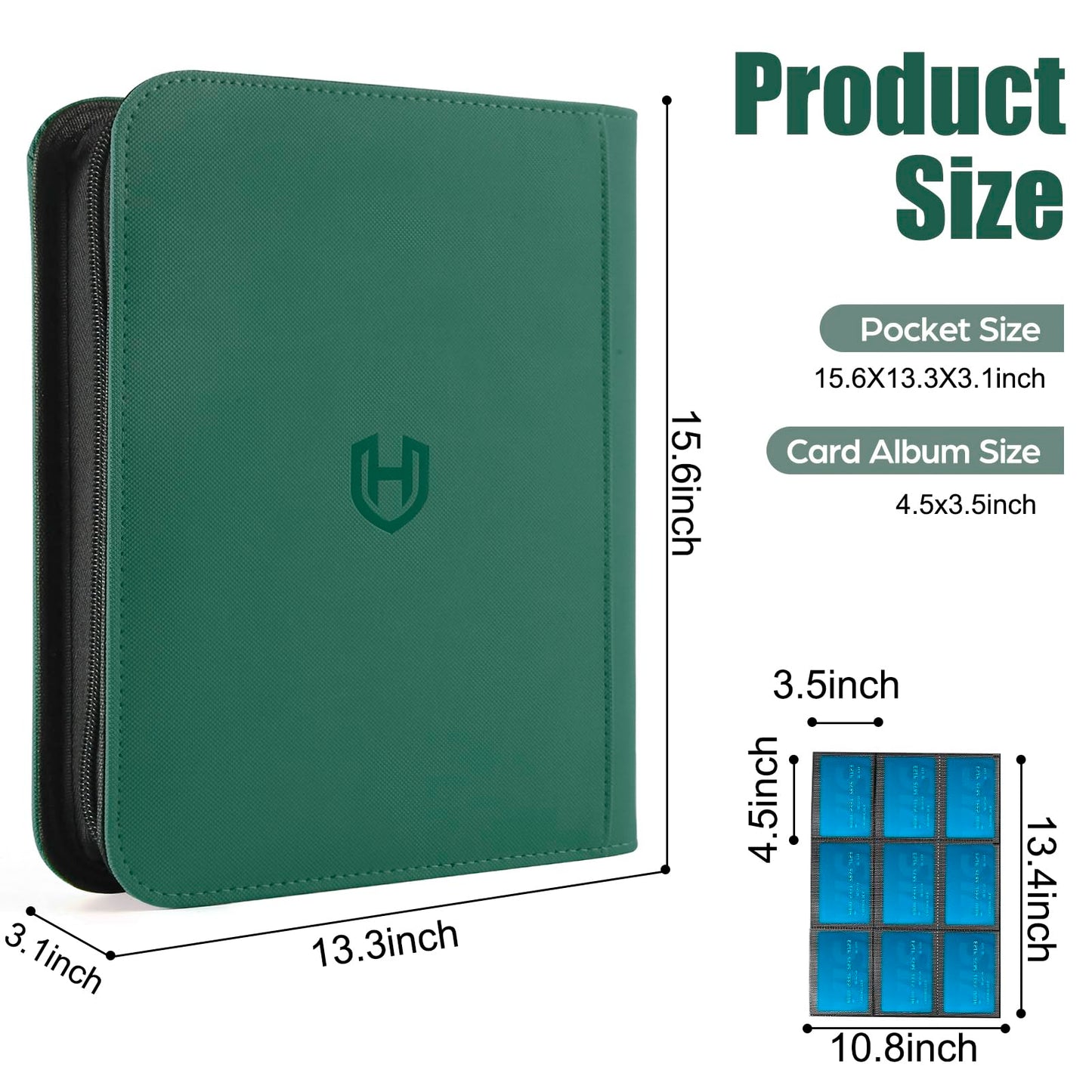 Pemocyny Card Binder 9-Pocket Zip with 648 Card Capacity | Premium PU Cover