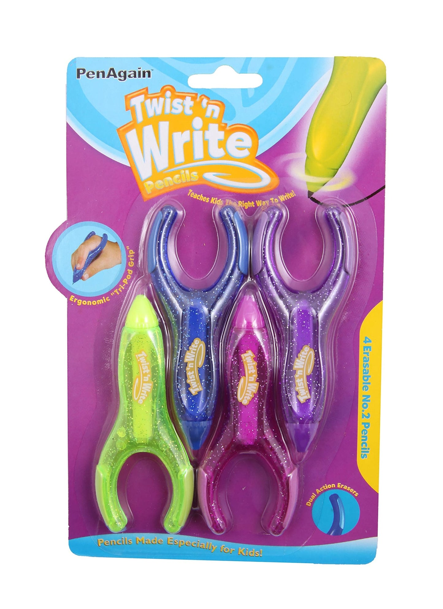 PenAgain 71 Twist N Write Pencil – Four-Color Set for Small Hands