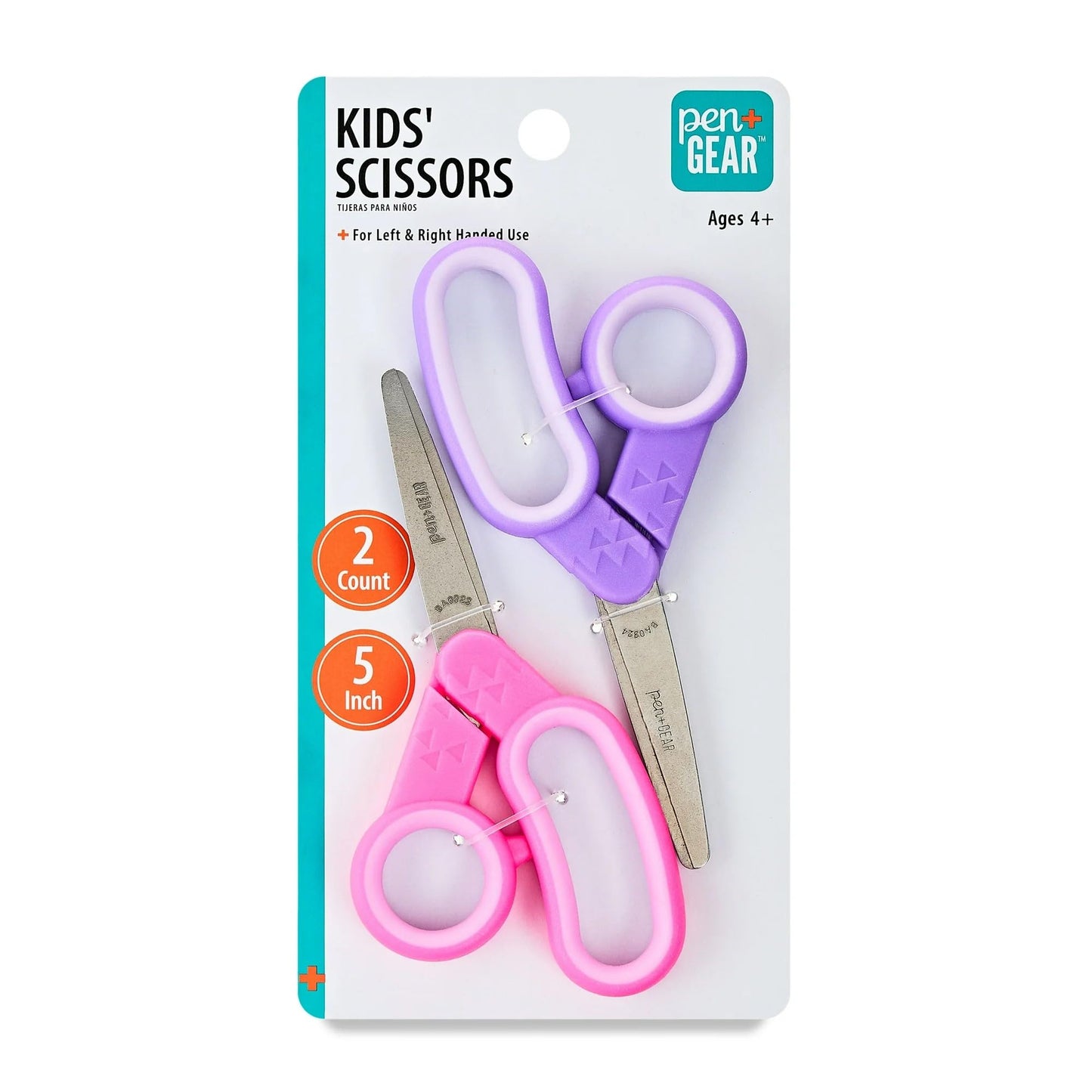 Pen+Gear DAONEG 5-Inch Kids Safe Blunt-Tip Scissors | 2 Pack (Pink/Purple)