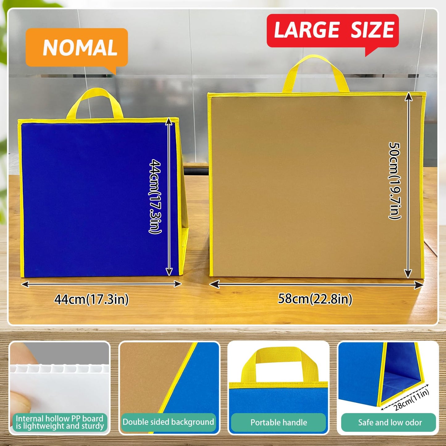 Pengfull Large Felt Flannel Board 22.8 x 19.7 in | Double-Sided Storyboard for Toddlers & Classrooms