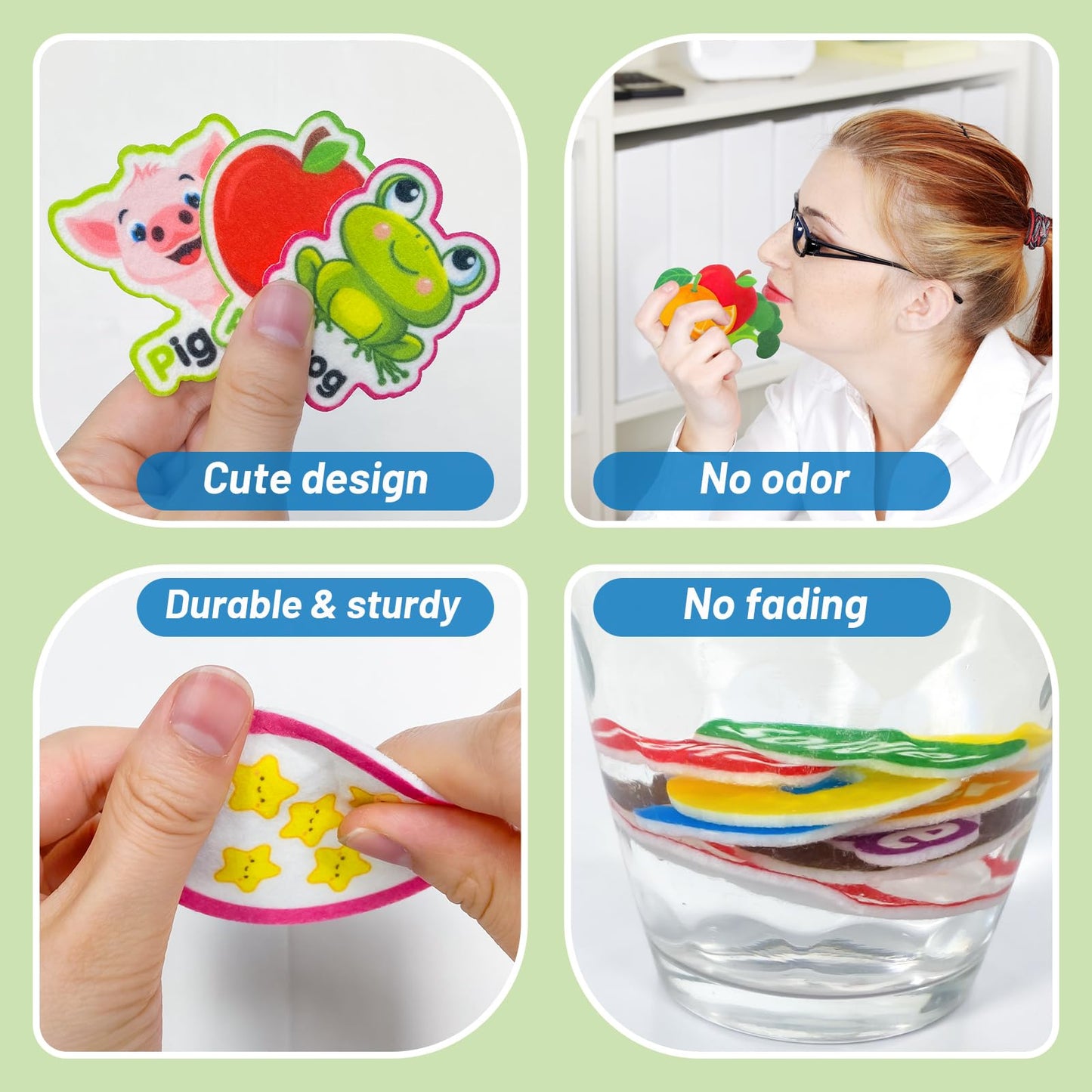 PENGFULL 5 Felt Learning Pieces Set — Alphabet, Fruits & Vegetables, Numbers, Vehicles & Careers