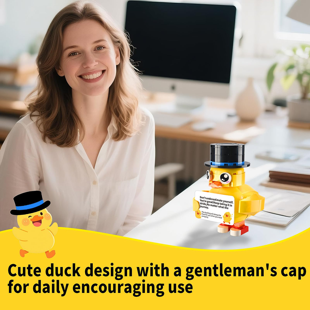 PENIXEL Valentine's Day Gifts for Him & Her – Encourage Duck Building Blocks Set + DIY Love Note Card