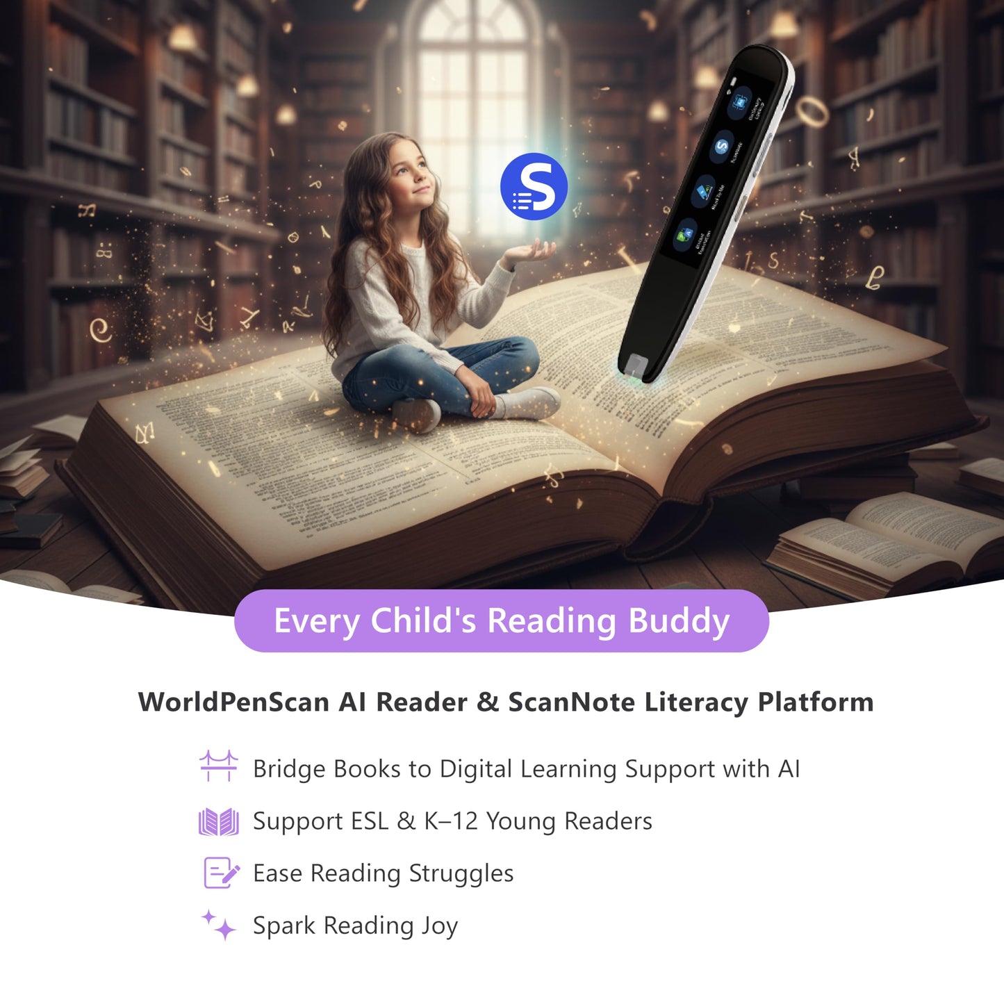 WorldPenScan AI Reader — AI Reading Buddy & Dictionary for Kids | PenPower