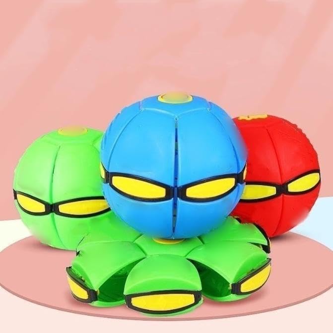 Peocryy Disc Ball for Dogs – Pop Up Toy, Lighted Bouncing Ball, Dual-Mode Flying Saucer