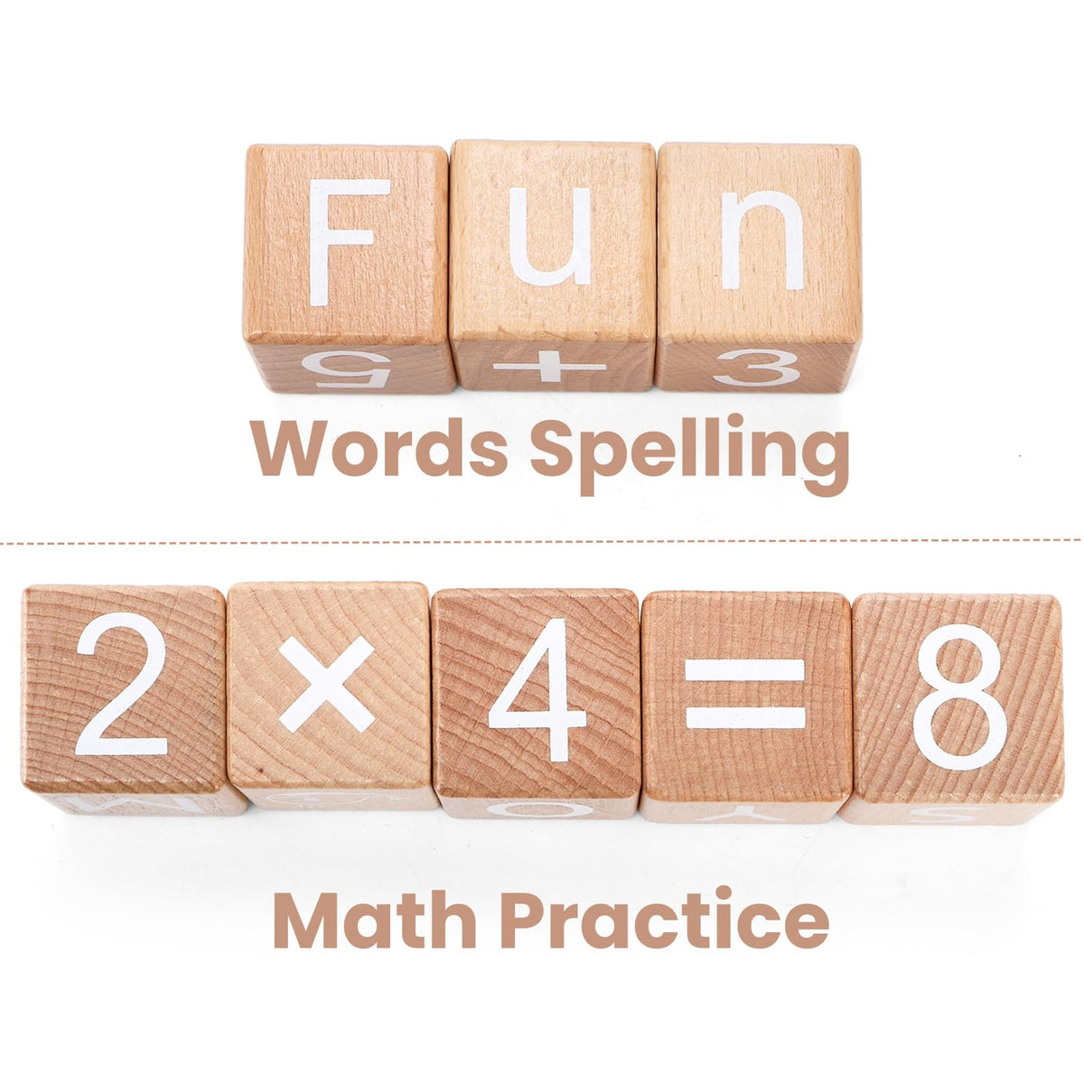 Peohud 26 PCS Wooden Alphabet Blocks – Educational ABC & Number Stacking Toys