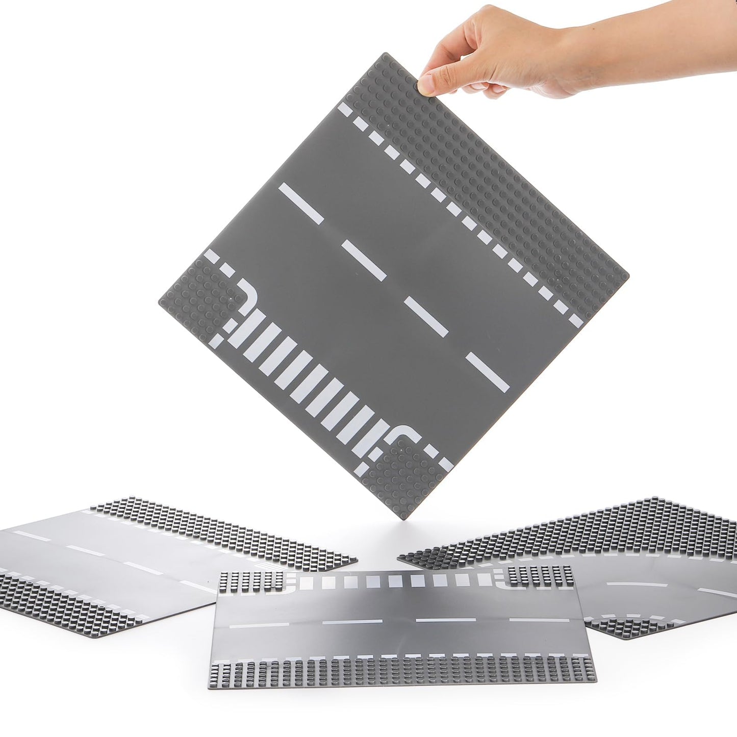 Peohud 12-Piece Road Base Plates (10x10) – Compatible with All Major Brick Brands