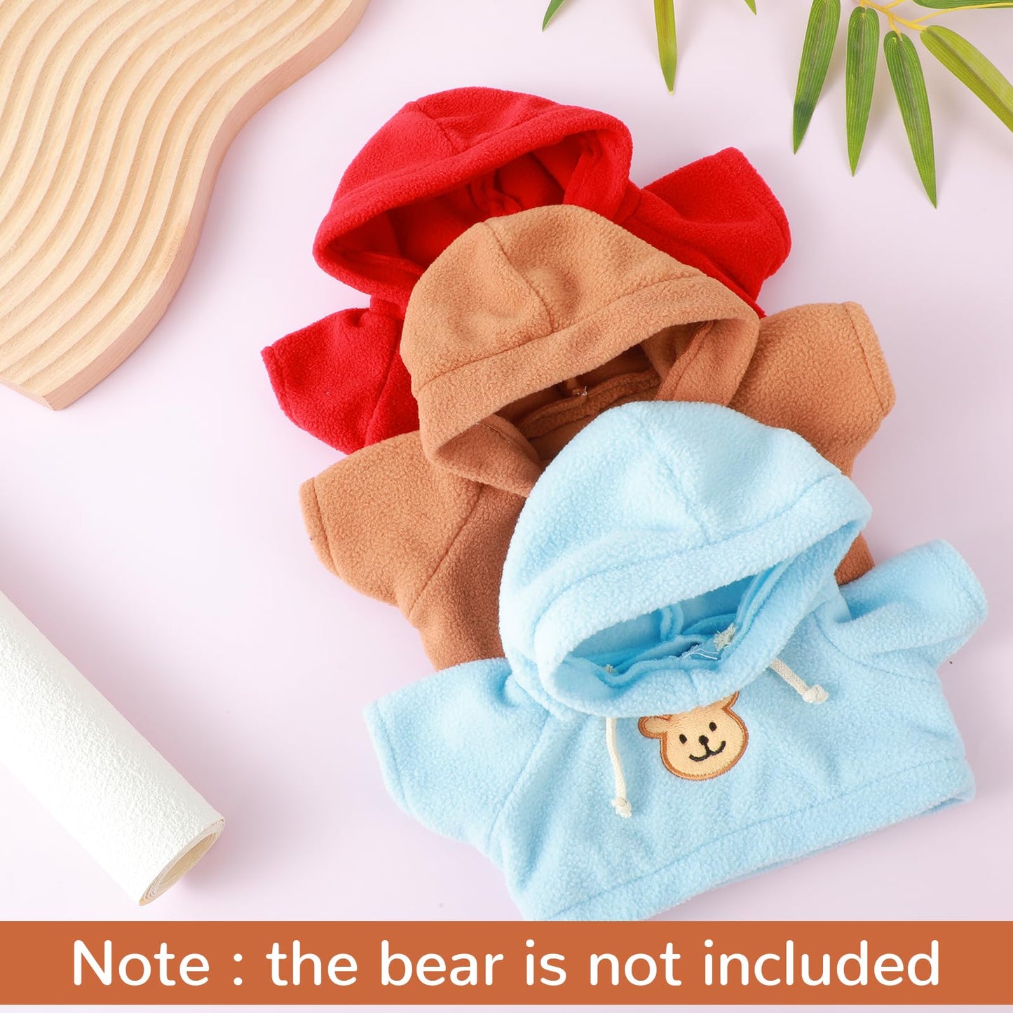 PEOVLVN 3 Pcs Build a Bear Clothes – Hoodie & Sweater Outfit Set for 12-16 Inch Plush Bears