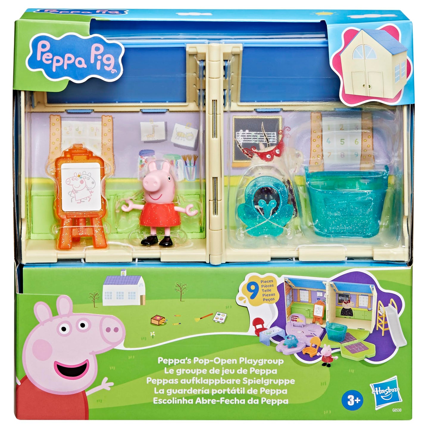 Peppa Pig Pop-Open Playgroup Playset with Figure – 3+ Preschool Toy
