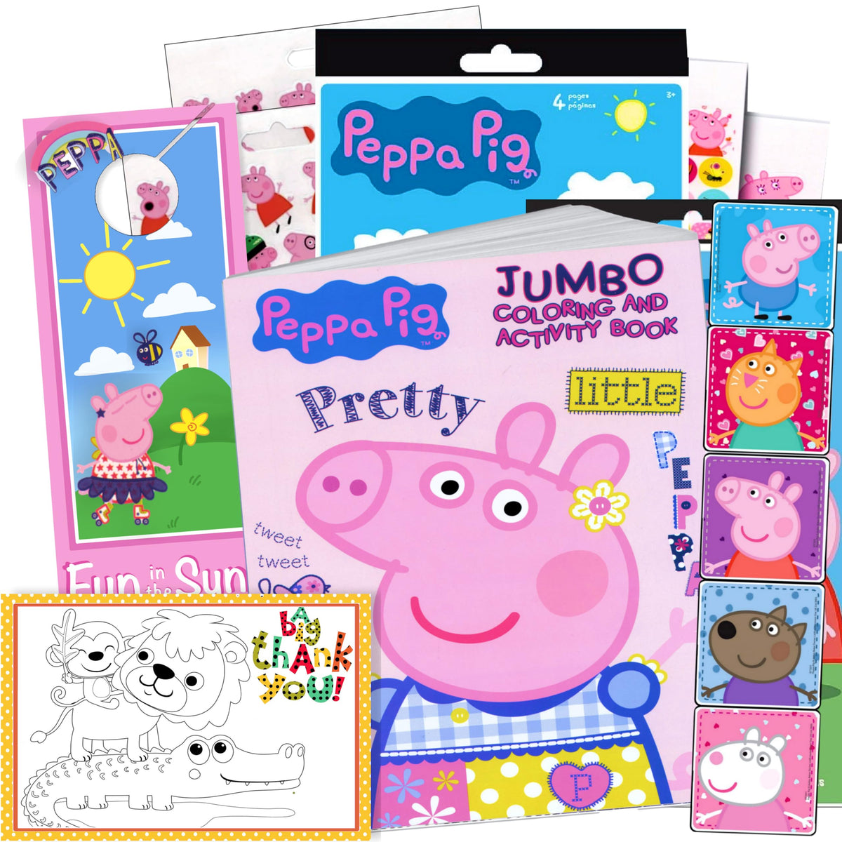 Peppa Pig Coloring and Activity Set – 80-Page Coloring Book, Stickers & Door Hanger