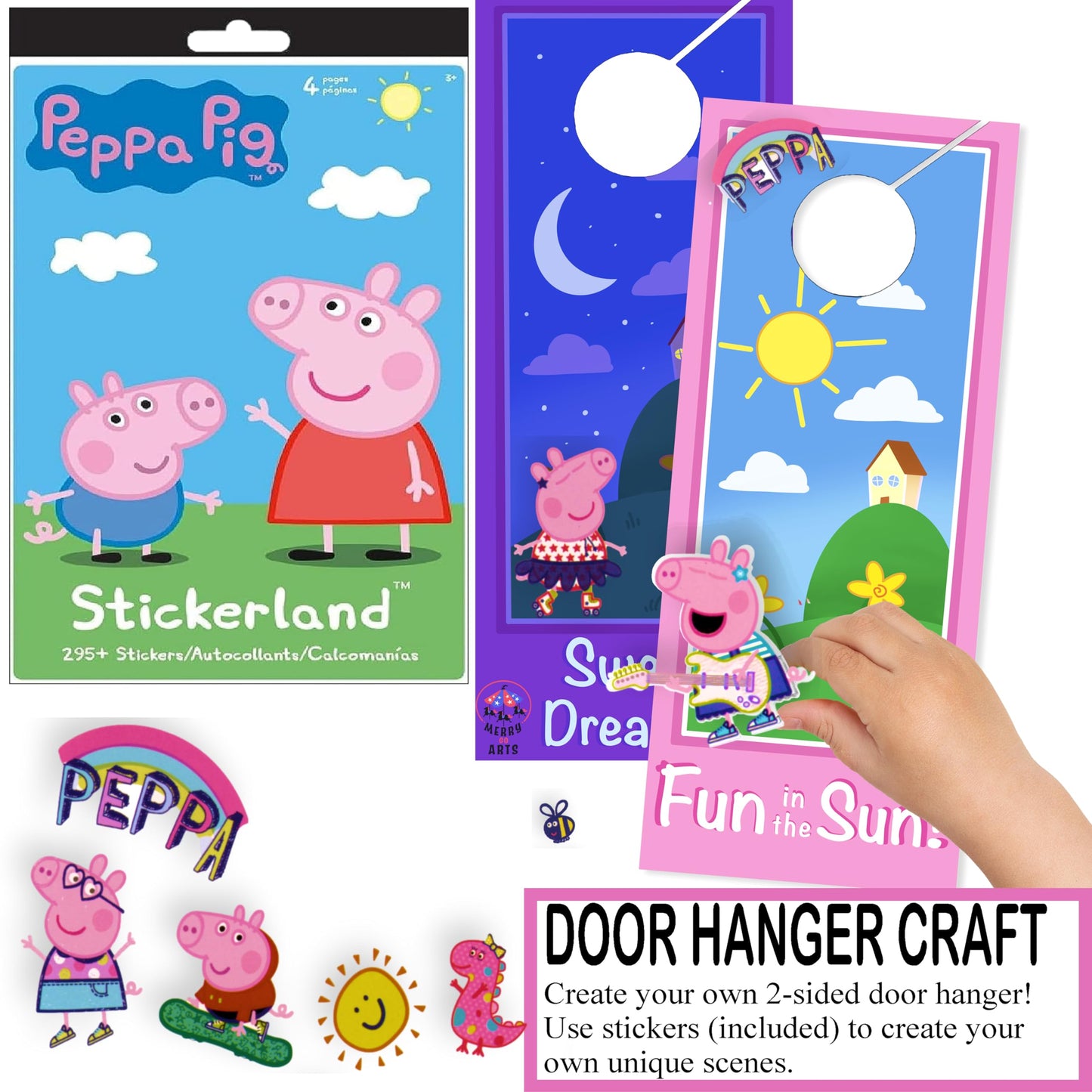 Peppa Pig Coloring and Activity Set – 80-Page Coloring Book, Stickers & Door Hanger