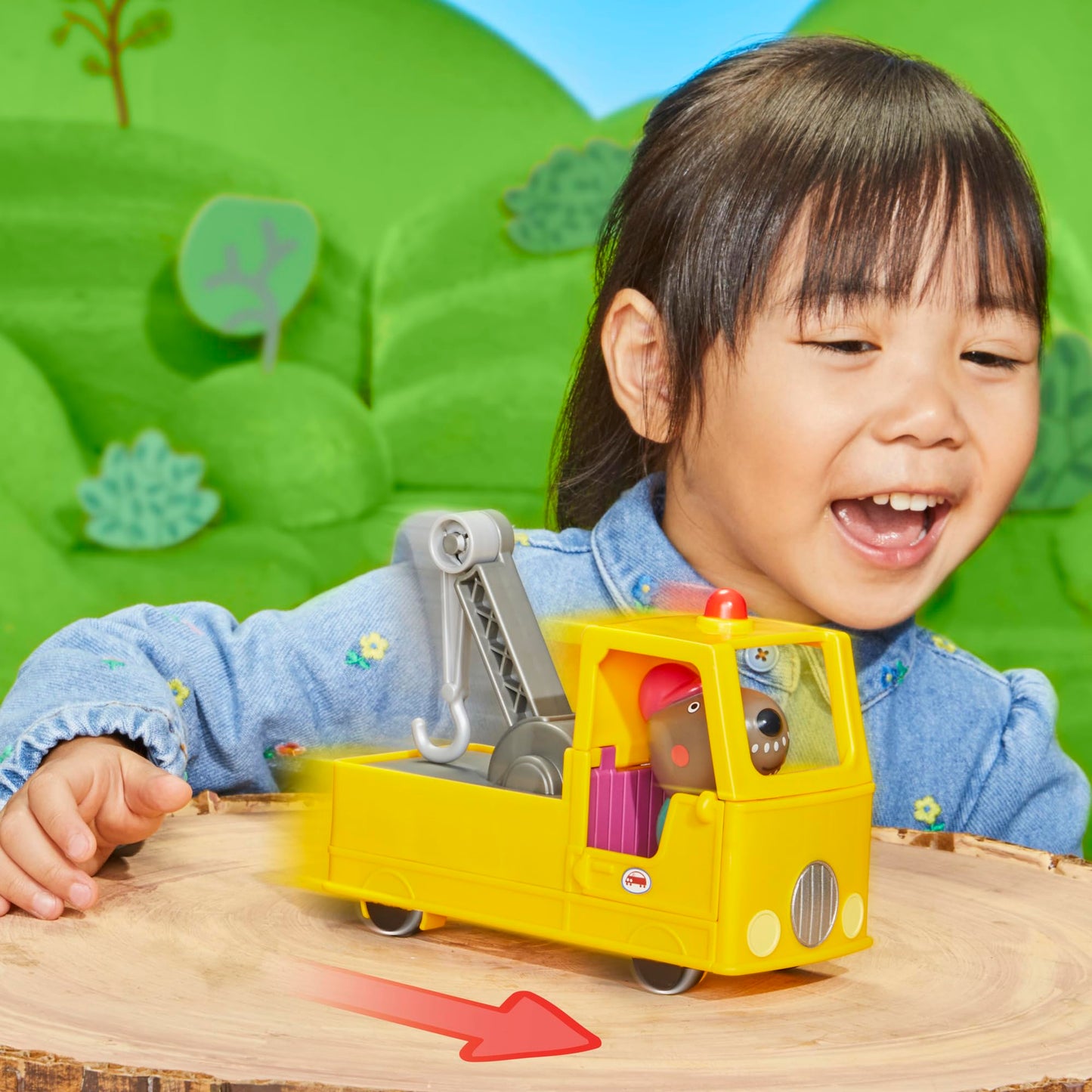 Peppa Pig Granddad Dog's Tow Truck Set — Construction Vehicle & Figure for Preschoolers 3+