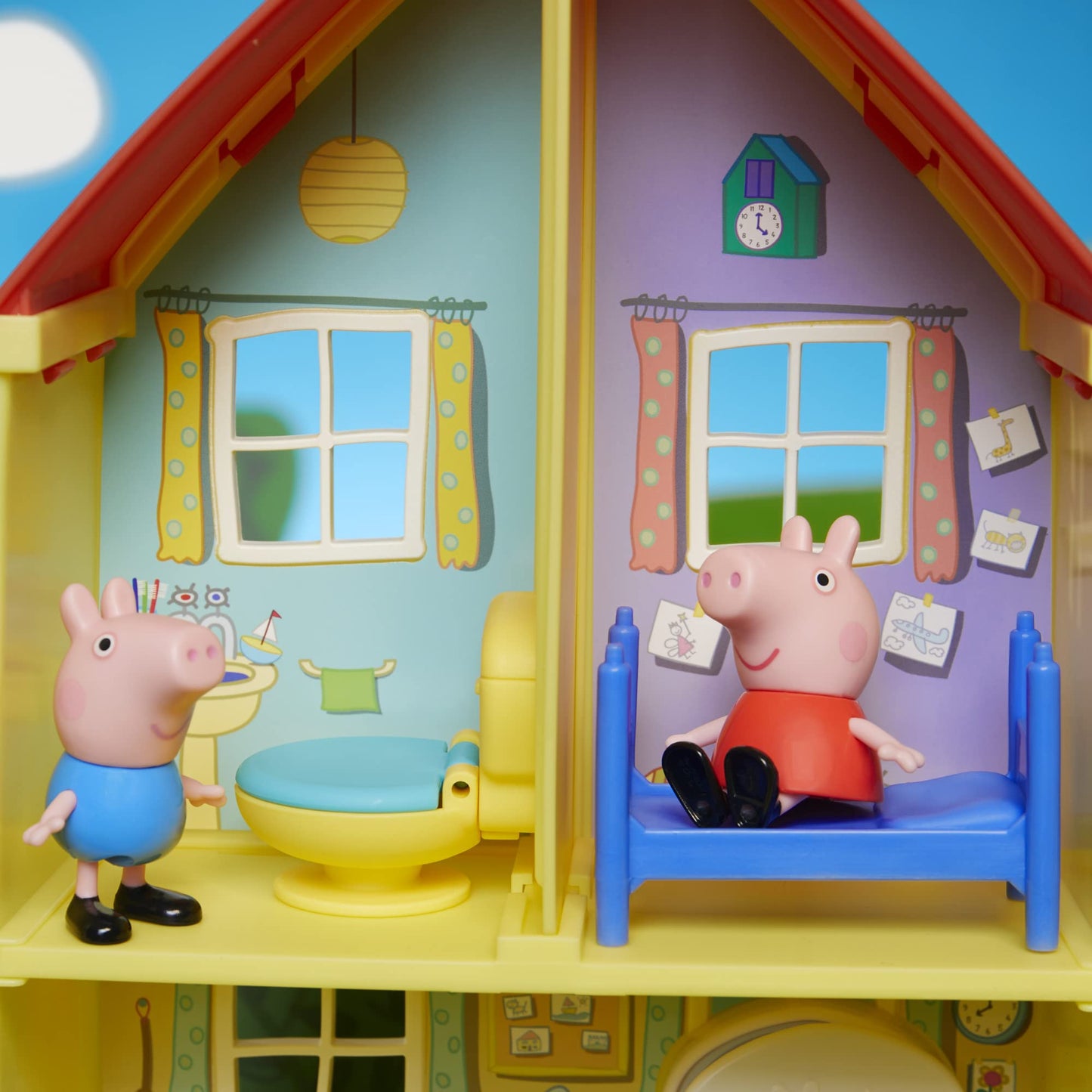 Peppa Pig Toys: Peppa's Family Home Combo – 2-Story House Playset with 4 Figures & Red Car | Preschool Toys for 3+ (Amazon Exclusive)
