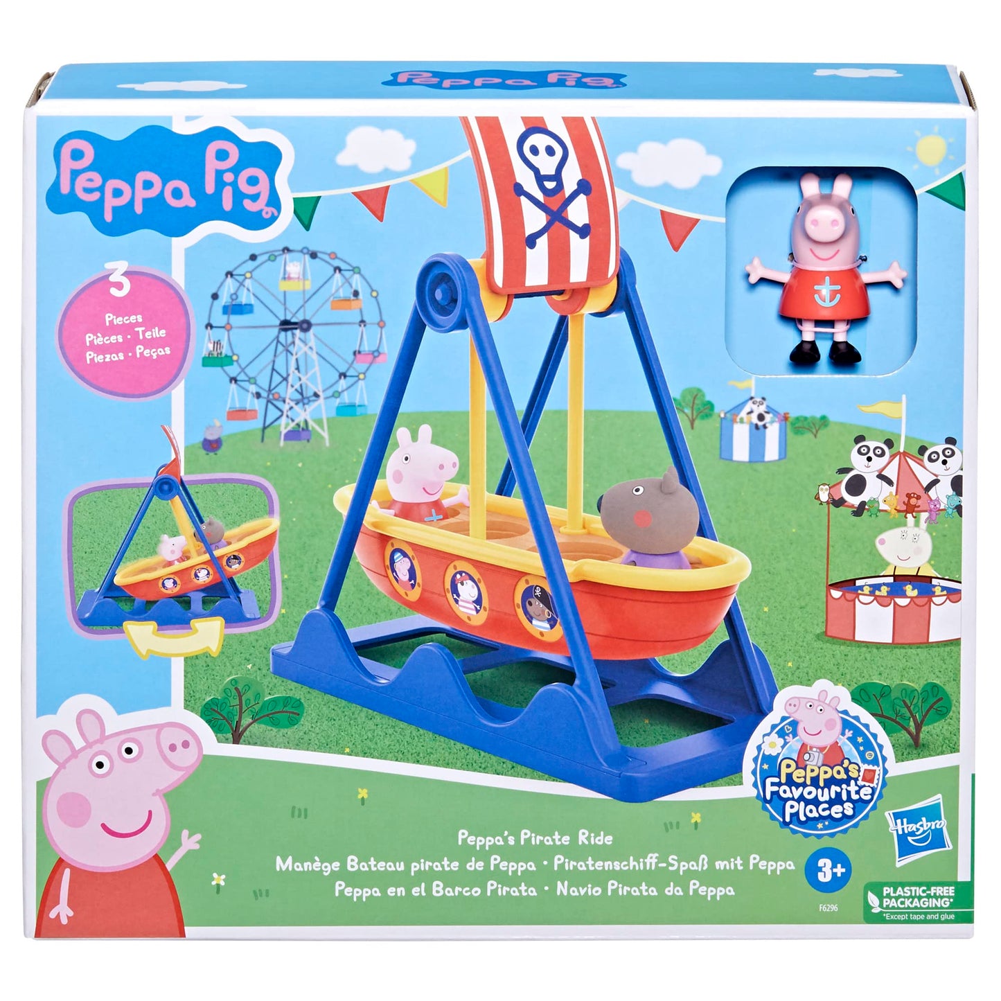 Peppa Pig Pirate Ride Playset with Swinging Ship & 2 Figures | Preschool Boat Toys