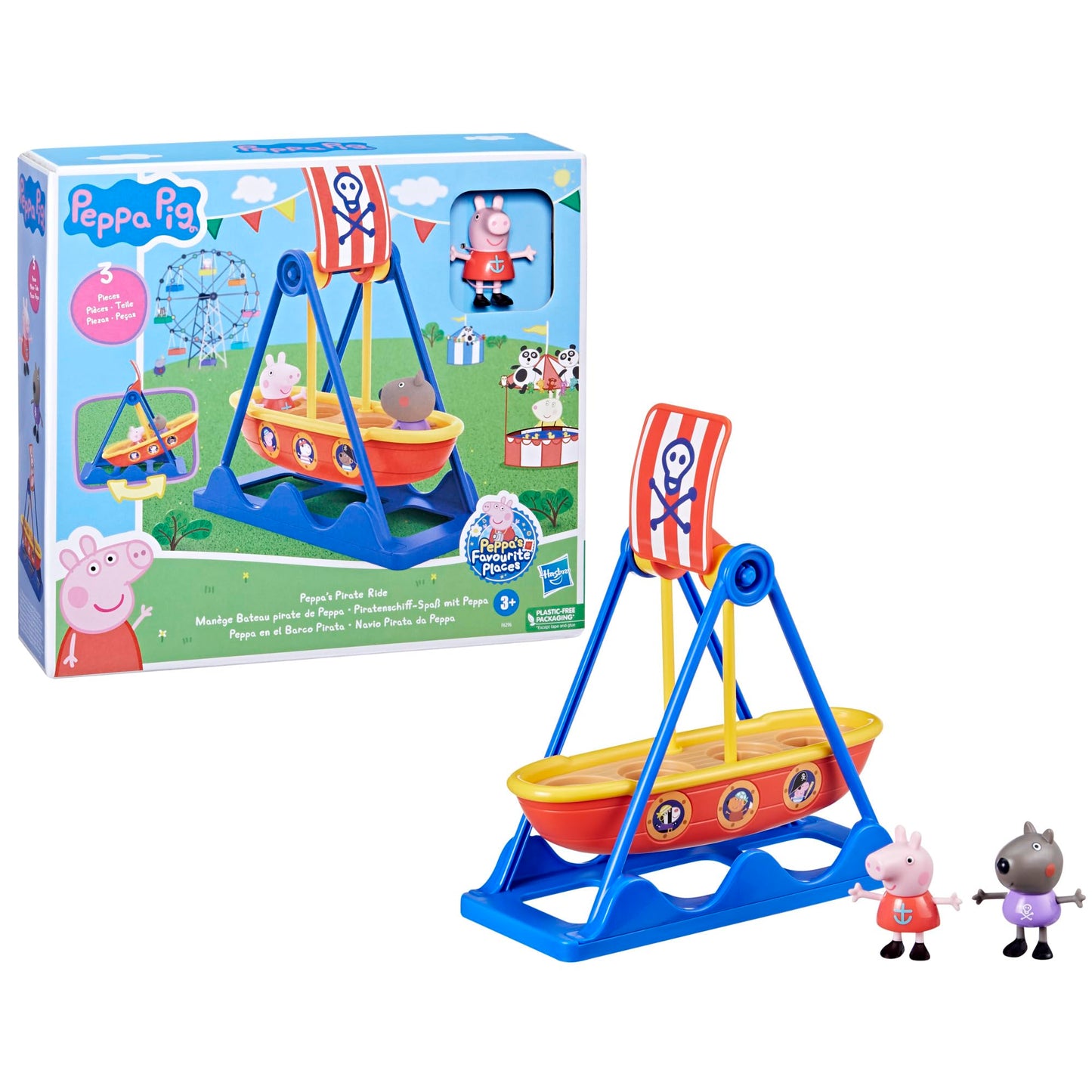 Peppa Pig Pirate Ride Playset with Swinging Ship & 2 Figures | Preschool Boat Toys