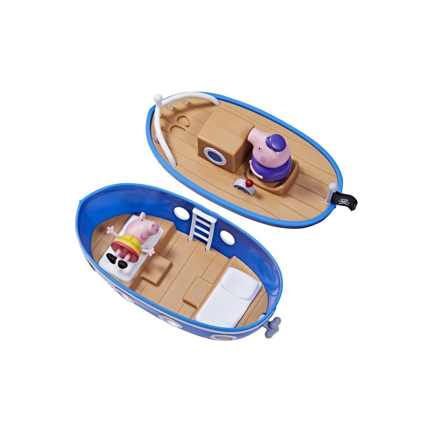 Peppa Pig Grandpa Pig’s Cabin Boat – Preschool Toy with Removable Deck & Rolling Wheels (Ages 3+)