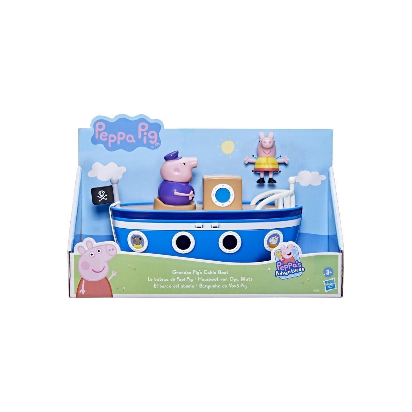 Peppa Pig Grandpa Pig’s Cabin Boat – Preschool Toy with Removable Deck & Rolling Wheels (Ages 3+)