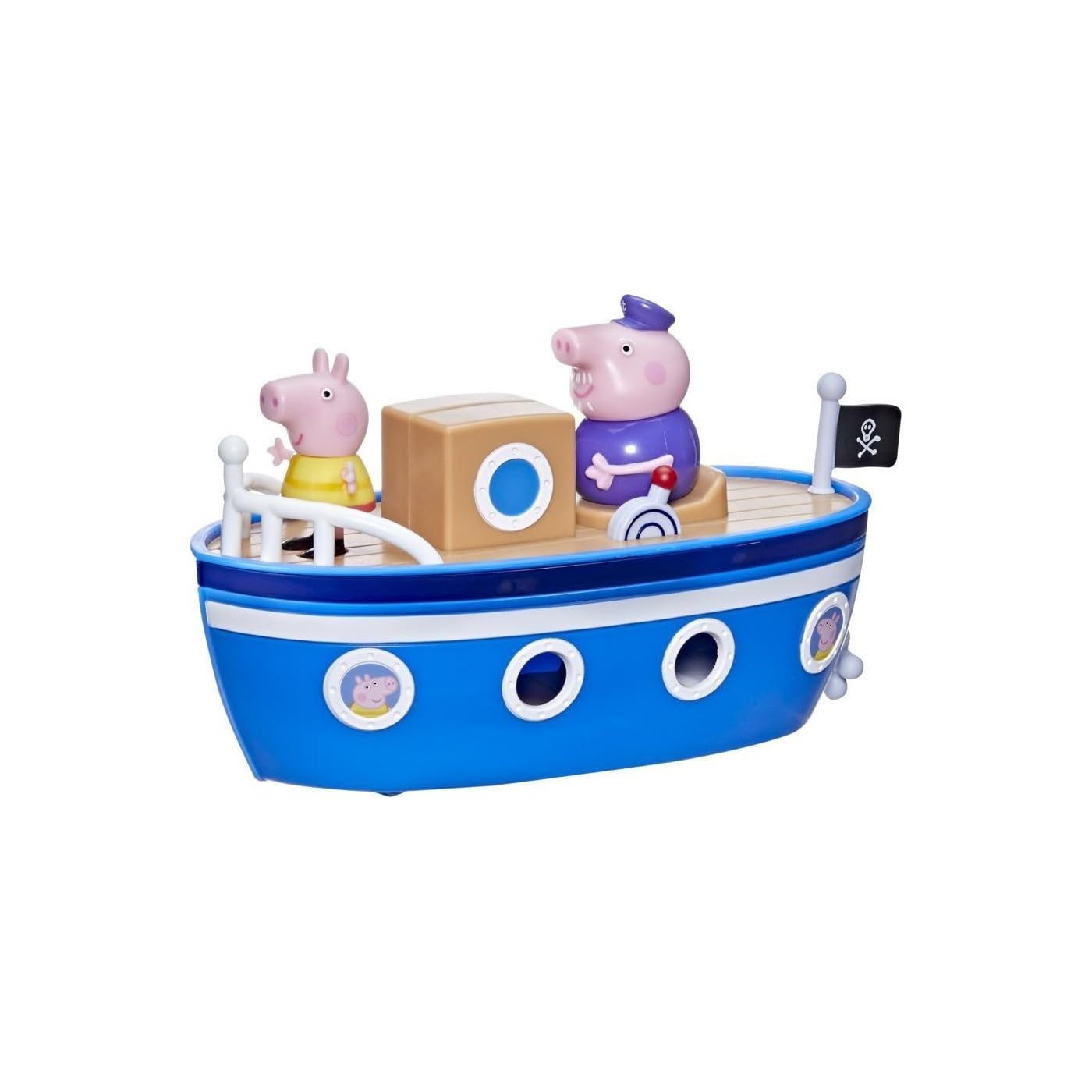 Peppa Pig Grandpa Pig’s Cabin Boat – Preschool Toy with Removable Deck & Rolling Wheels (Ages 3+)