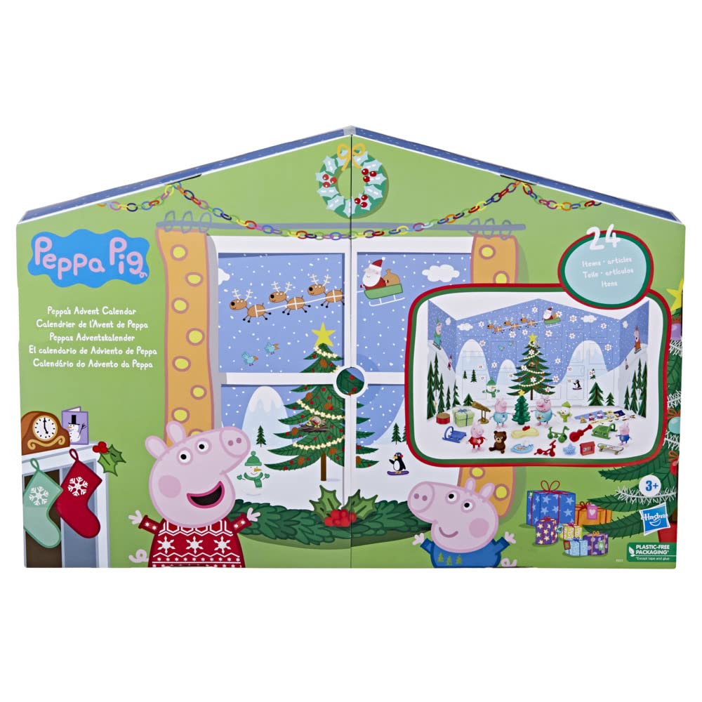 Peppa's Kids Advent Calendar - 24 Surprises & 4 Holiday Family Figures - Ages 3+