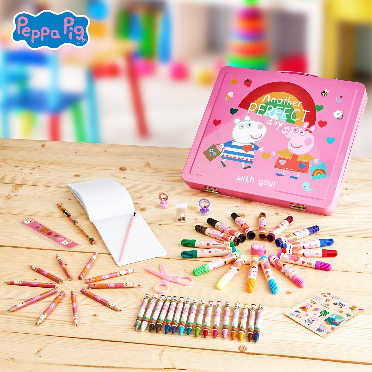 Peppa Pig Kids Art Set with Travel Case - Complete Drawing & Coloring Kit