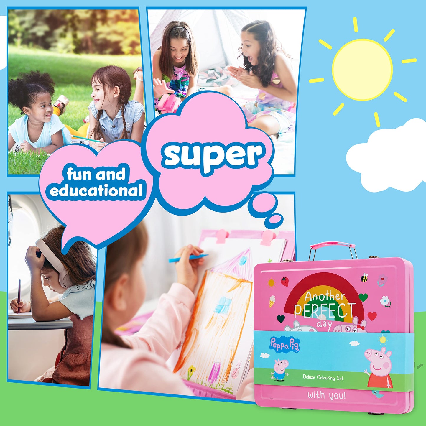 Peppa Pig Kids Art Set with Travel Case - Complete Drawing & Coloring Kit