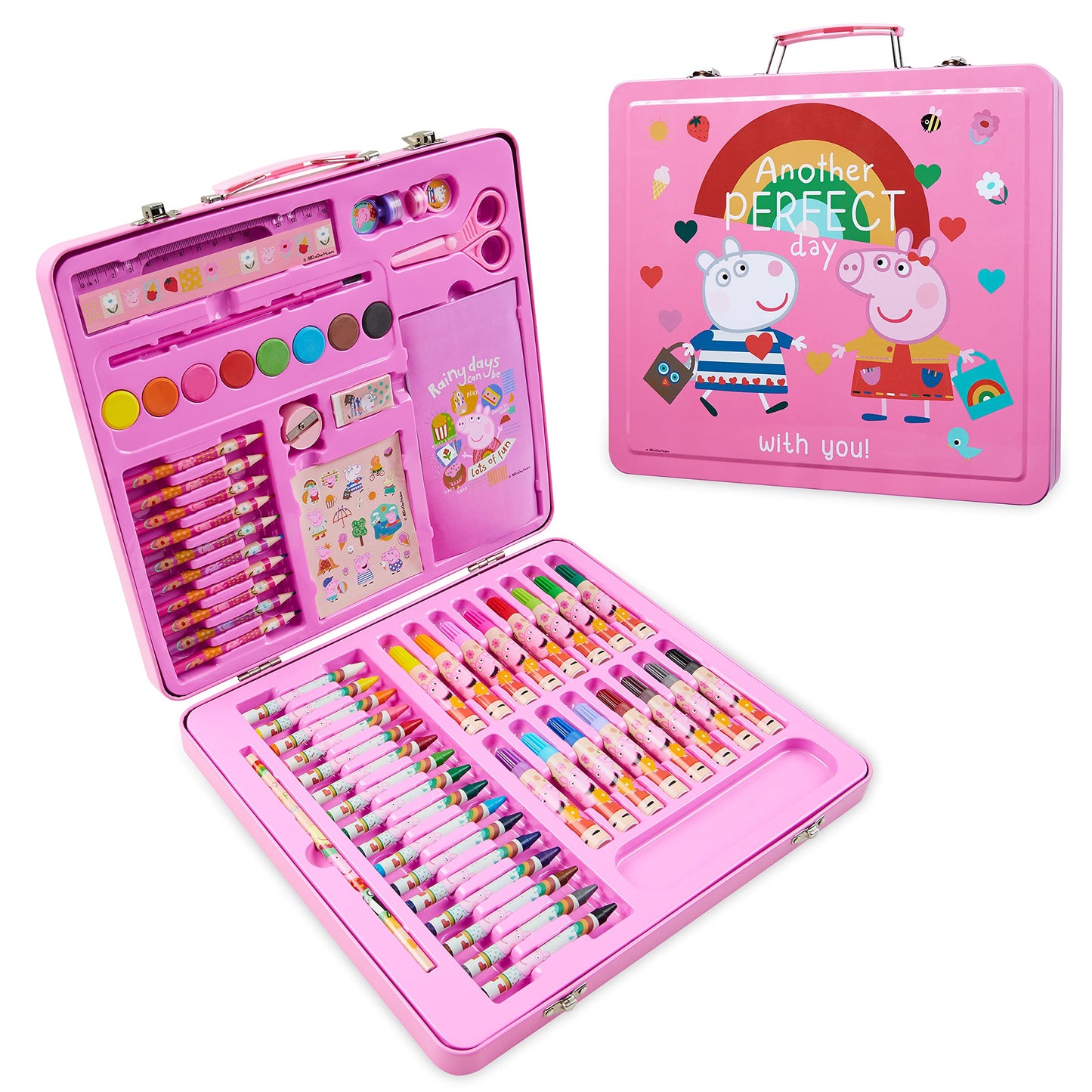 Peppa Pig Kids Art Set with Travel Case - Complete Drawing & Coloring Kit