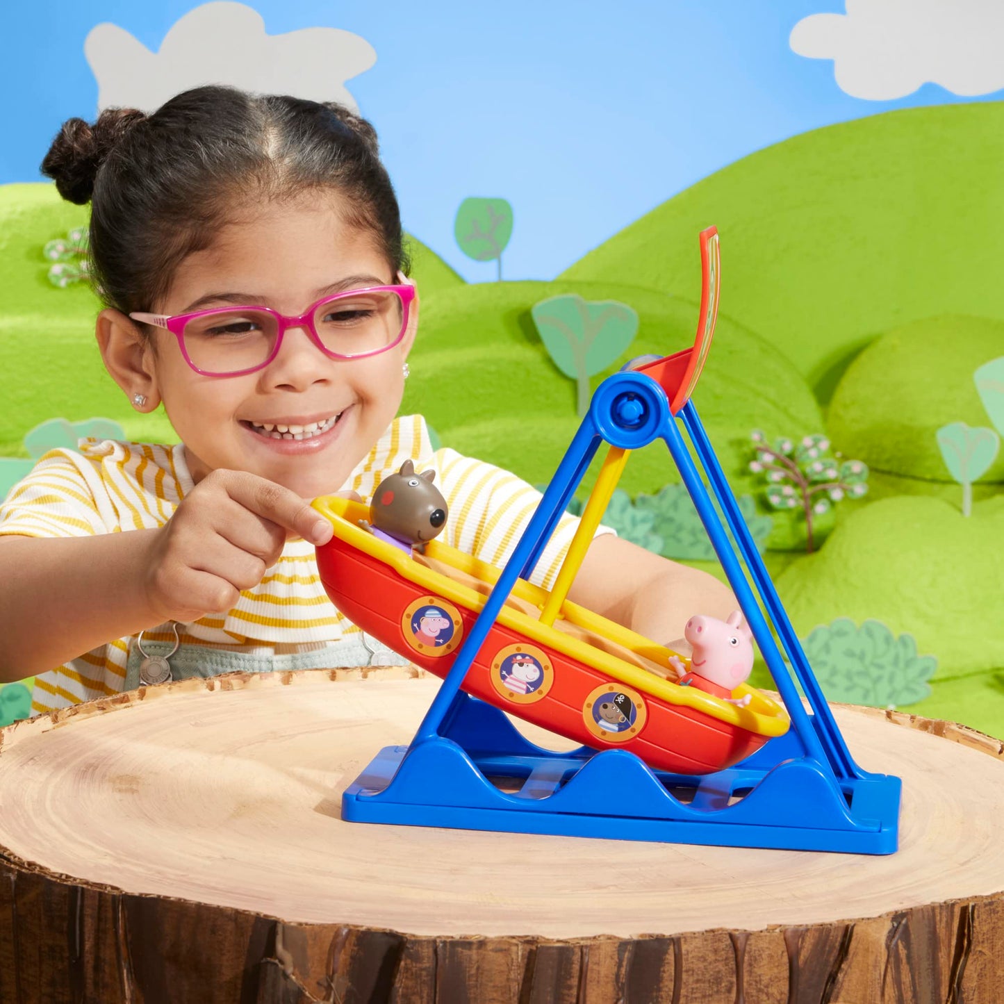 Peppa Pig Pirate Ride Playset with Swinging Ship & 2 Figures | Preschool Boat Toys