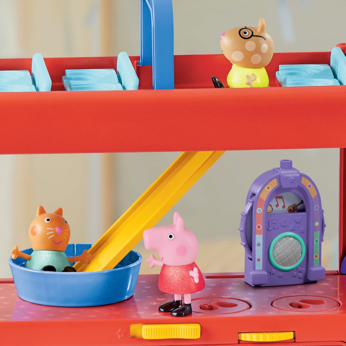 Peppa Pig 2-in-1 Party Bus Playset – 3 Figures & 13 Accessories | Preschool Toys for Ages 3+