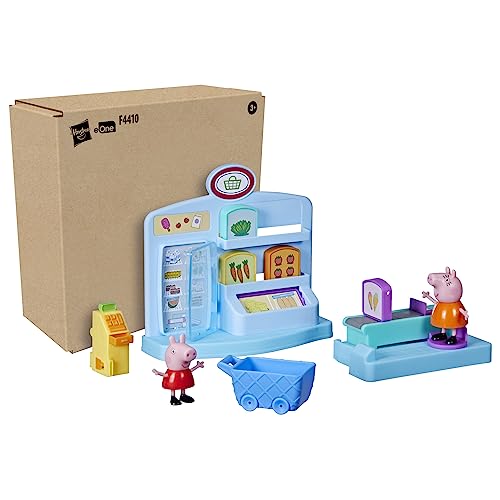 Peppa Pig Peppa’s Adventures Supermarket Playset – 2 Figures & 8 Accessories | Ages 3+