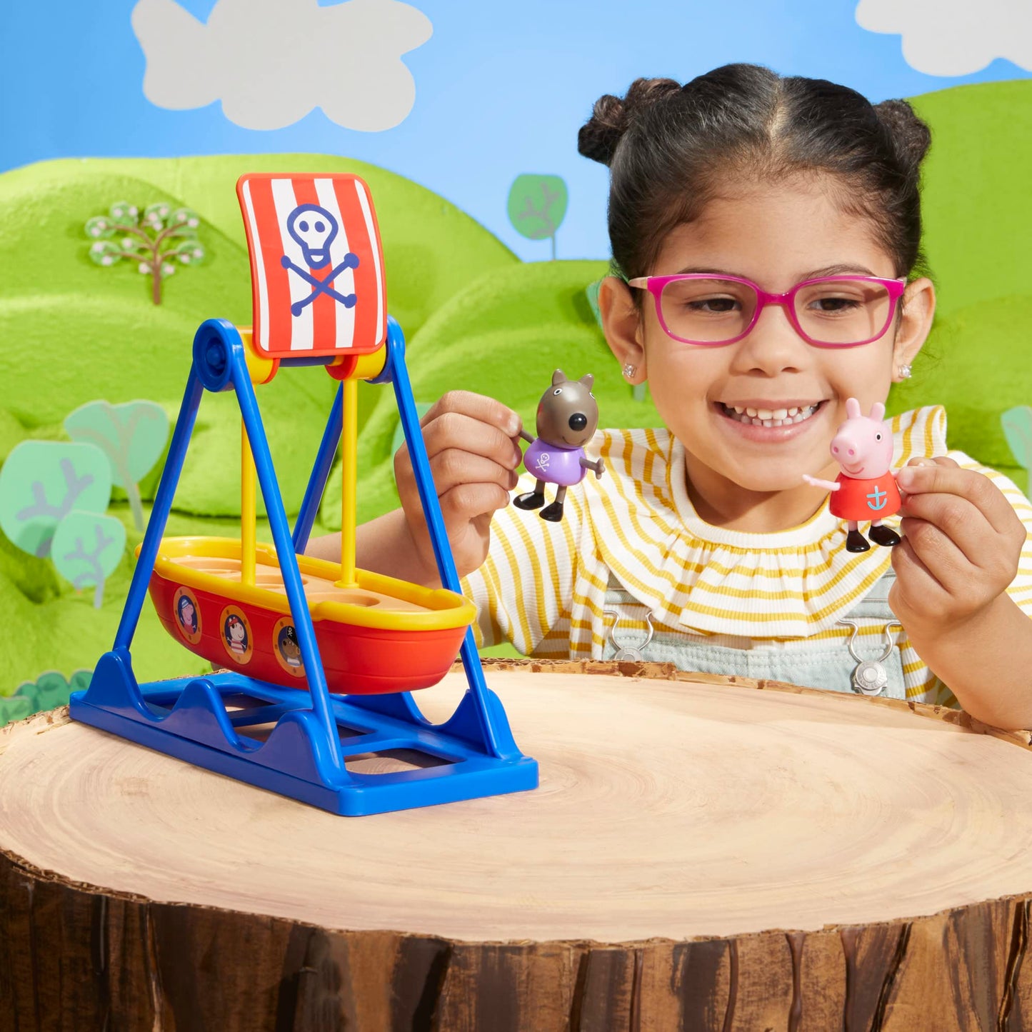 Peppa Pig Pirate Ride Playset with Swinging Ship & 2 Figures | Preschool Boat Toys