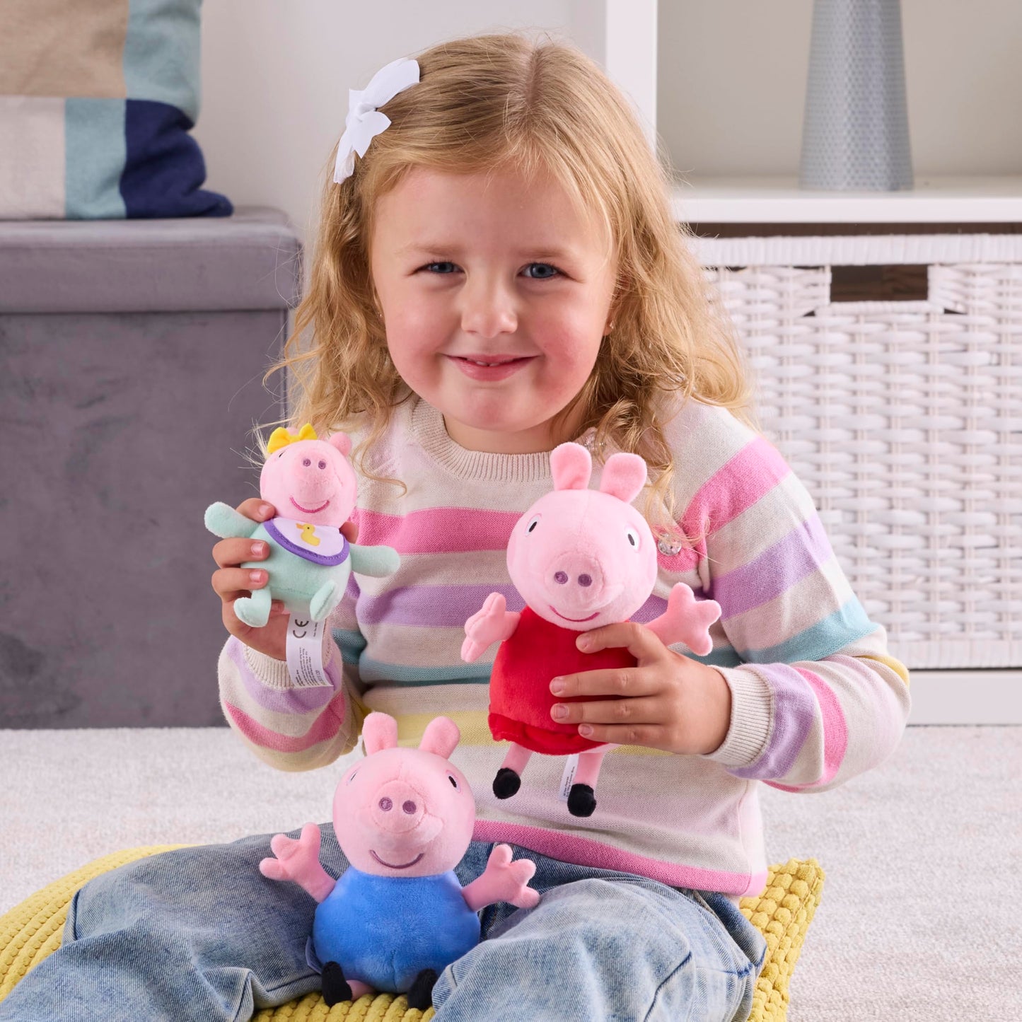 Peppa Pig Plush 3 Piece Set – Peppa, George & Baby Evie | Super Soft Classic Plush