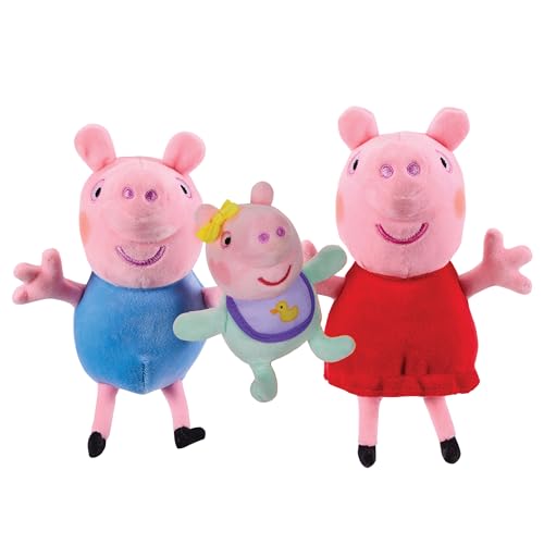 Peppa Pig Plush 3 Piece Set – Peppa, George & Baby Evie | Super Soft Classic Plush