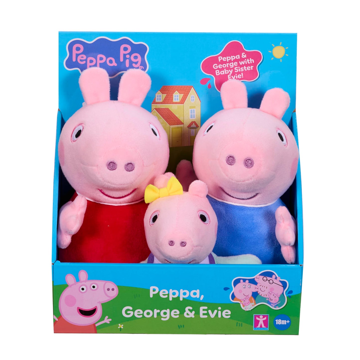 Peppa Pig Plush 3 Piece Set – Peppa, George & Baby Evie | Super Soft Classic Plush