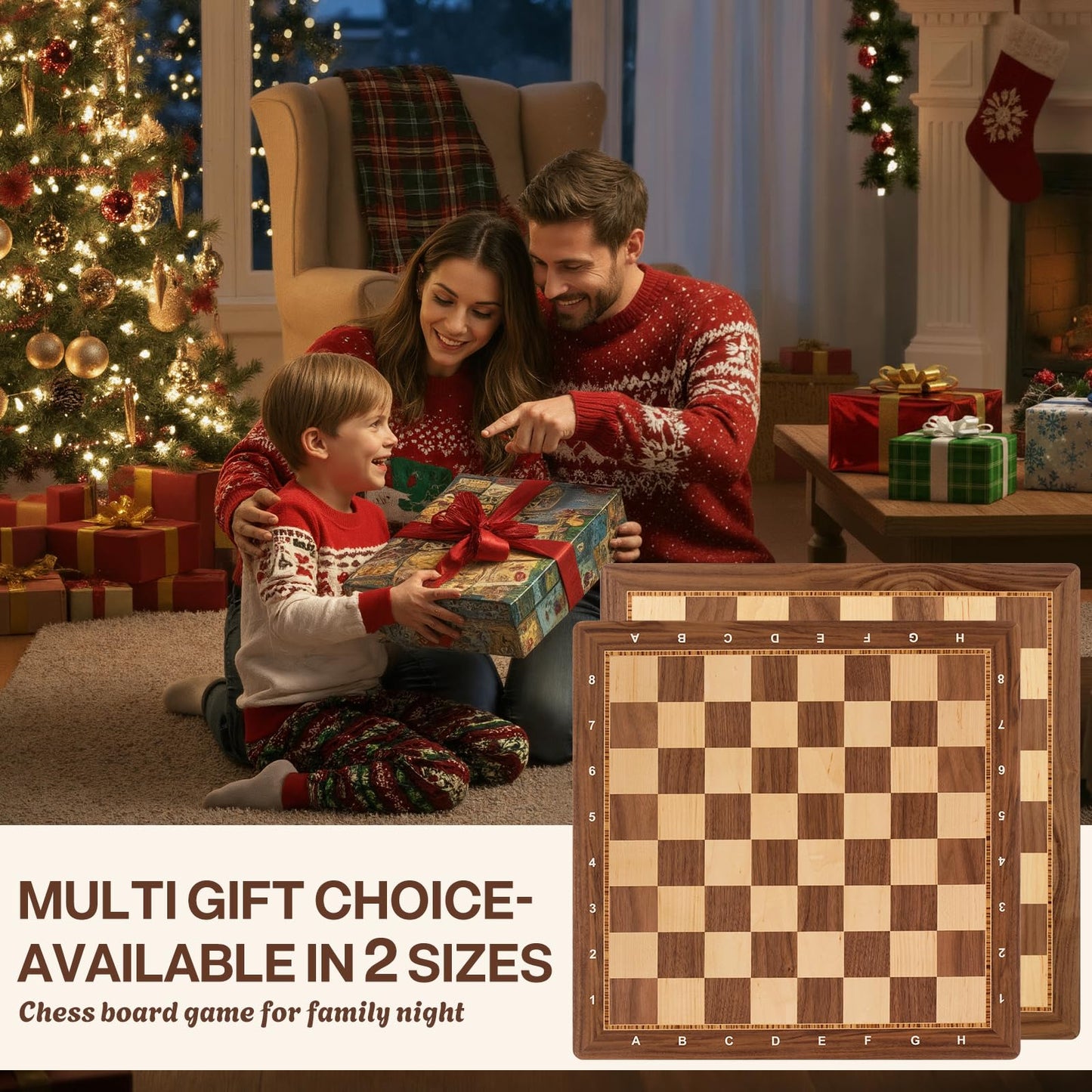 Peradix Wooden Chess Board - 18.89-inch Walnut & Maple Inlaid, Tournament-Grade (No Pieces)