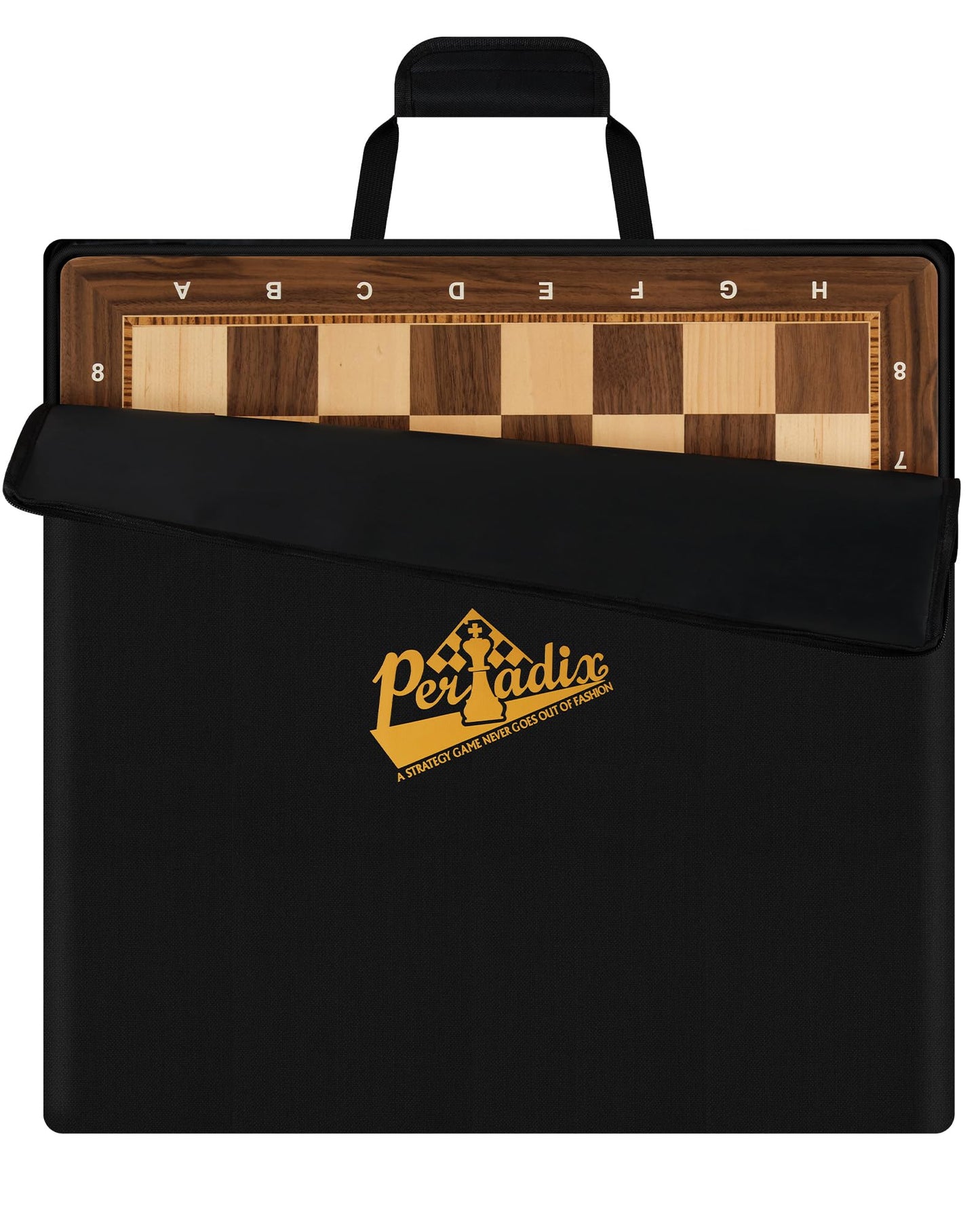 Peradix Wooden Chess Board - 18.89-inch Walnut & Maple Inlaid, Tournament-Grade (No Pieces)