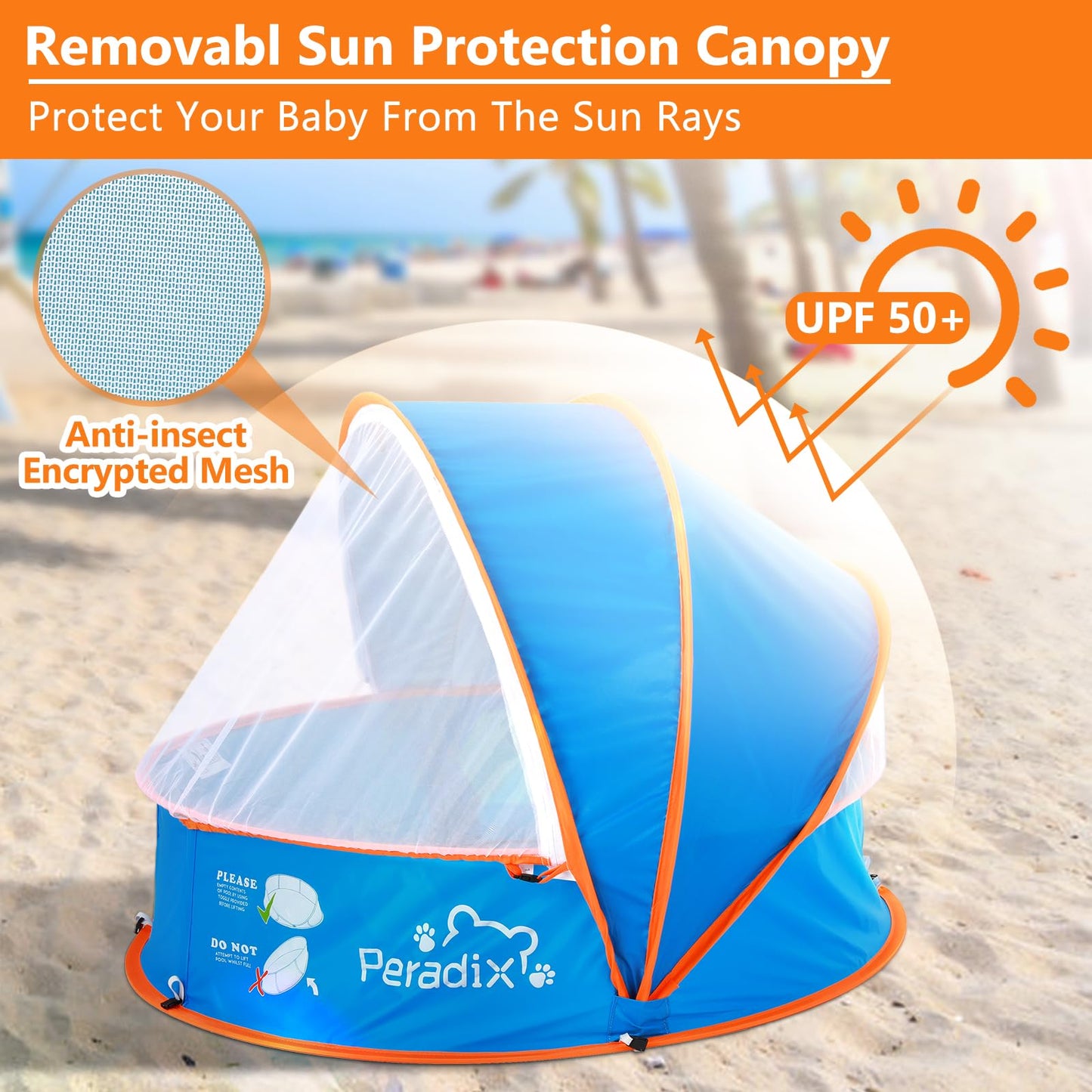Peradix 4-in-1 Pop Up Pool Tent for Kids & Pets – Beach & Indoor Play