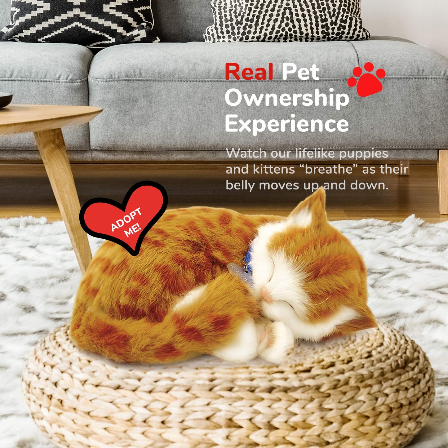 Perfect Petzzz Original Orange Tabby Cat – Realistic Interactive Stuffed Pet Toy