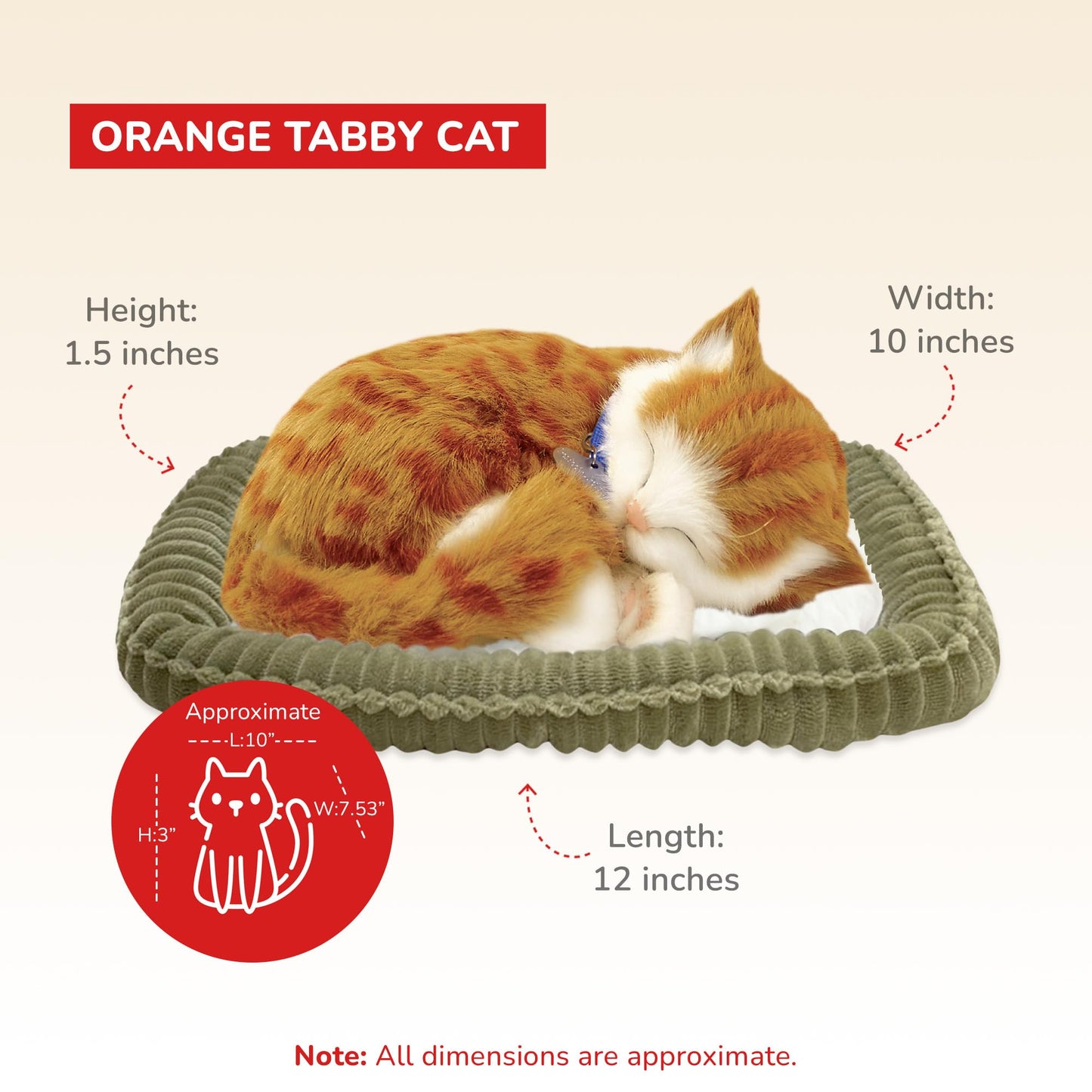 Perfect Petzzz Original Orange Tabby Cat – Realistic Interactive Stuffed Pet Toy
