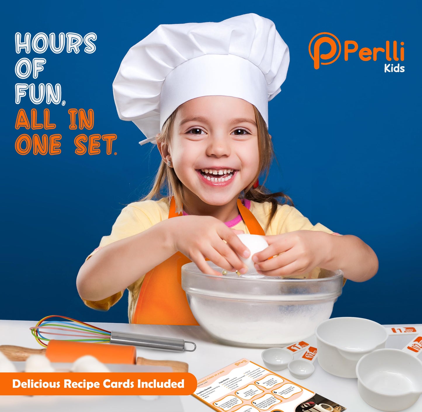 PERLLI Kids Real Cooking Set – 31 Pc Chef Kit for Ages 6+
