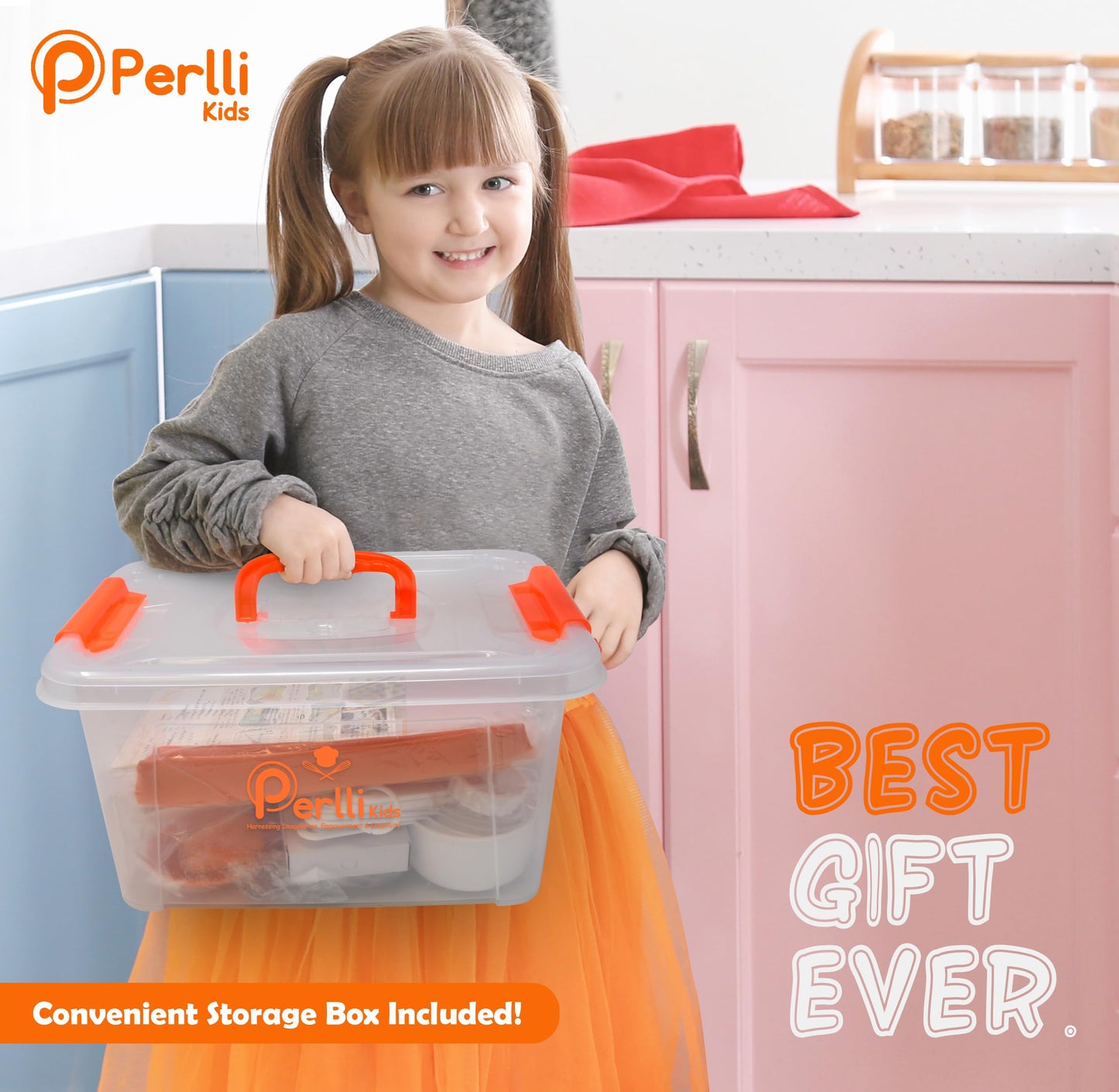 PERLLI Kids Real Cooking Set – 31 Pc Chef Kit for Ages 6+
