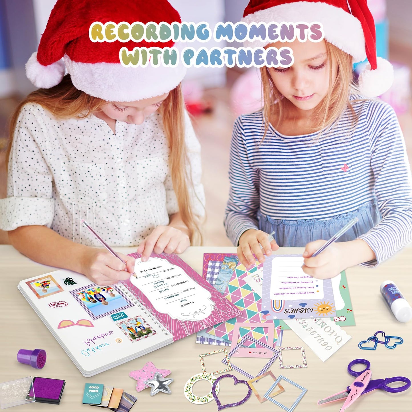 PERRYHOME 2-Pack DIY Journal Kit for Girls | 200+ Pcs Scrapbook & Diary Set