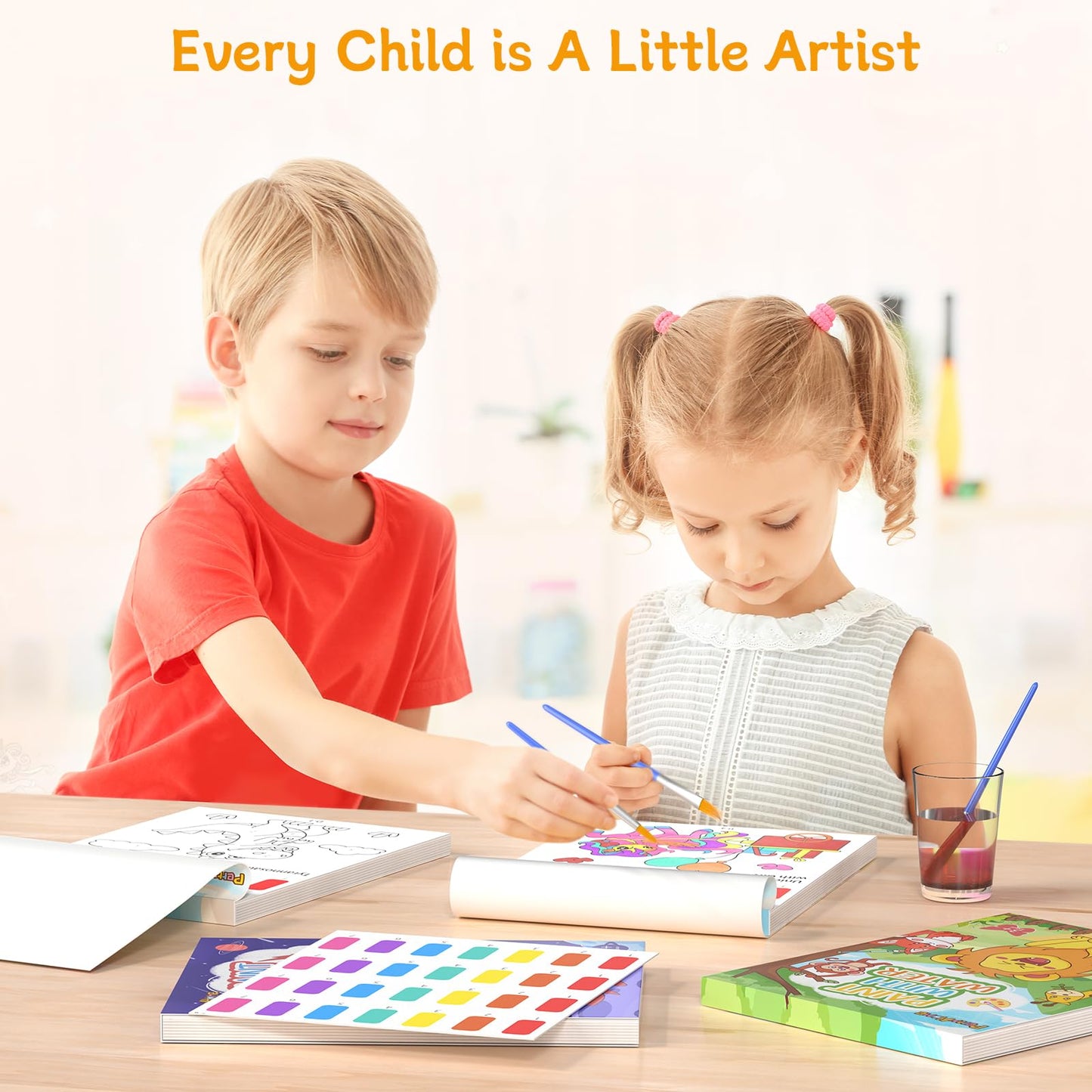 PERRYHOME Paint with Water Coloring Books for Kids – Dinosaur, Mess-Free & Thick Paper